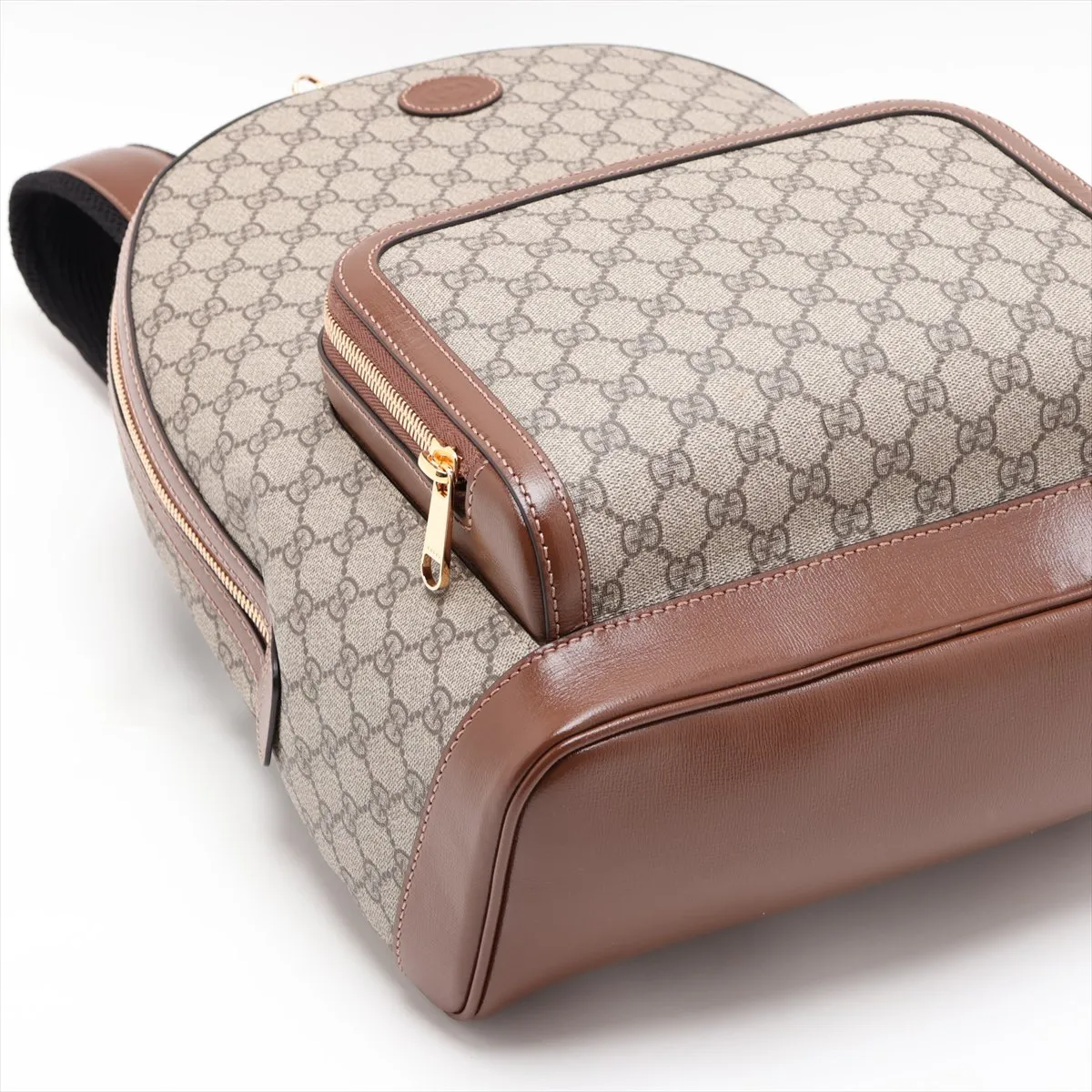 GG Supreme PVC x Leather Backpack/Rucksack, Beige x Brown, 704017 — view 4