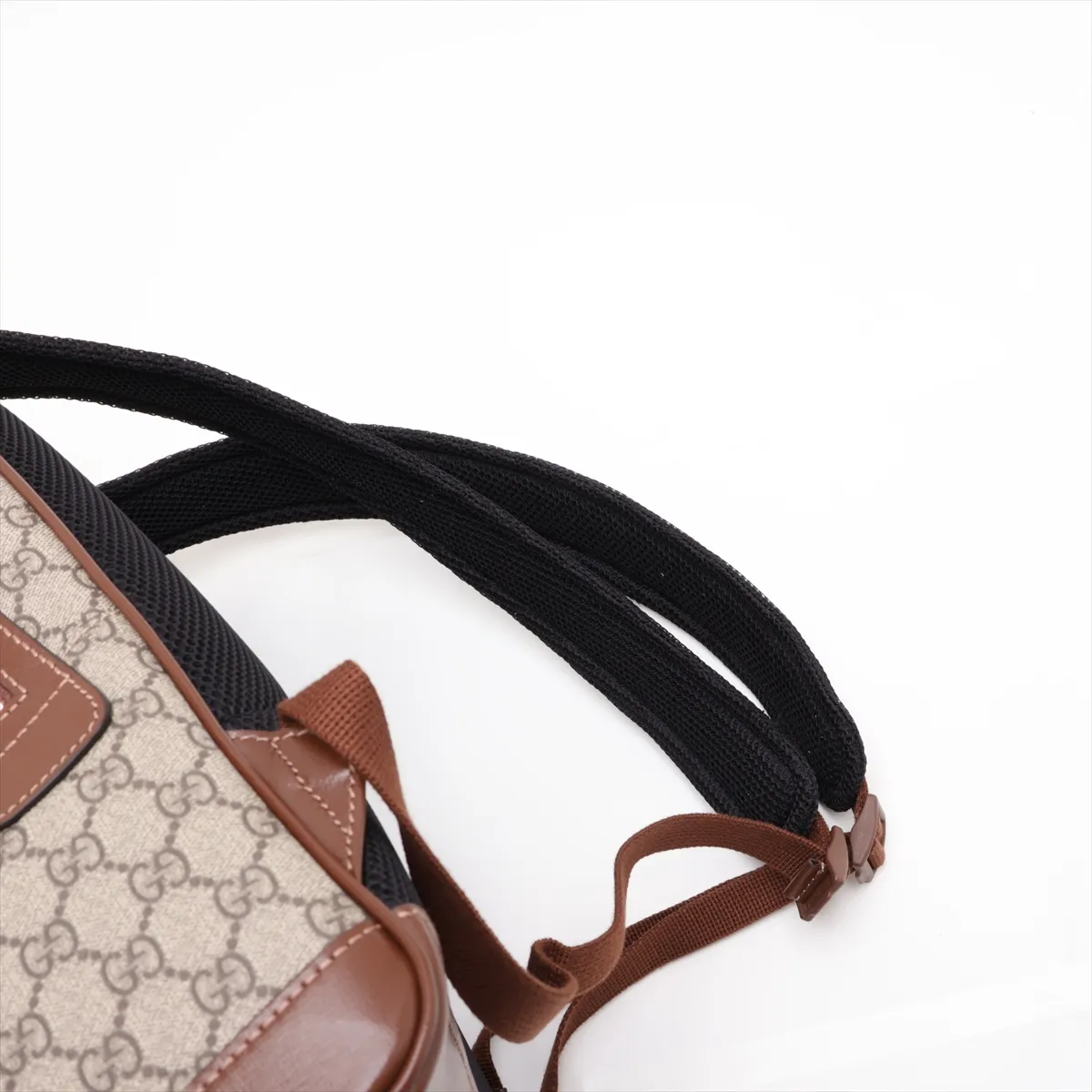 GG Supreme PVC x Leather Backpack/Rucksack, Beige x Brown, 704017 — view 6