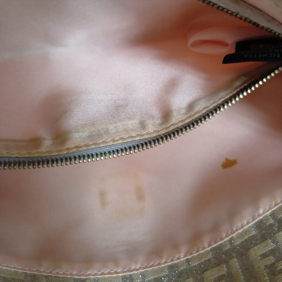 Zucchino Canvas x Leather x Fur Shoulder Bag, Beige, 8BR003 — view 12