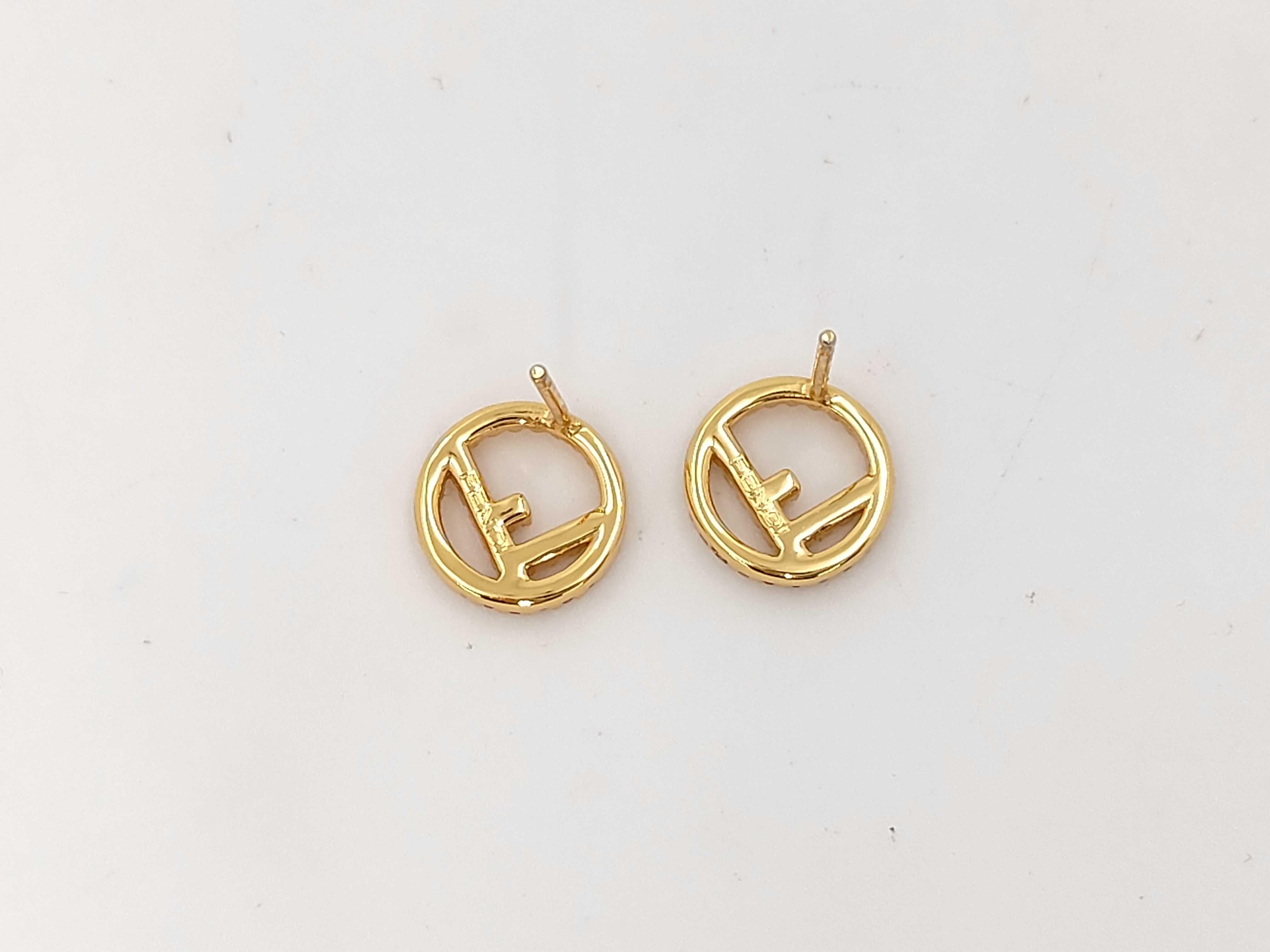 earrings, gold color, in box. — view 2