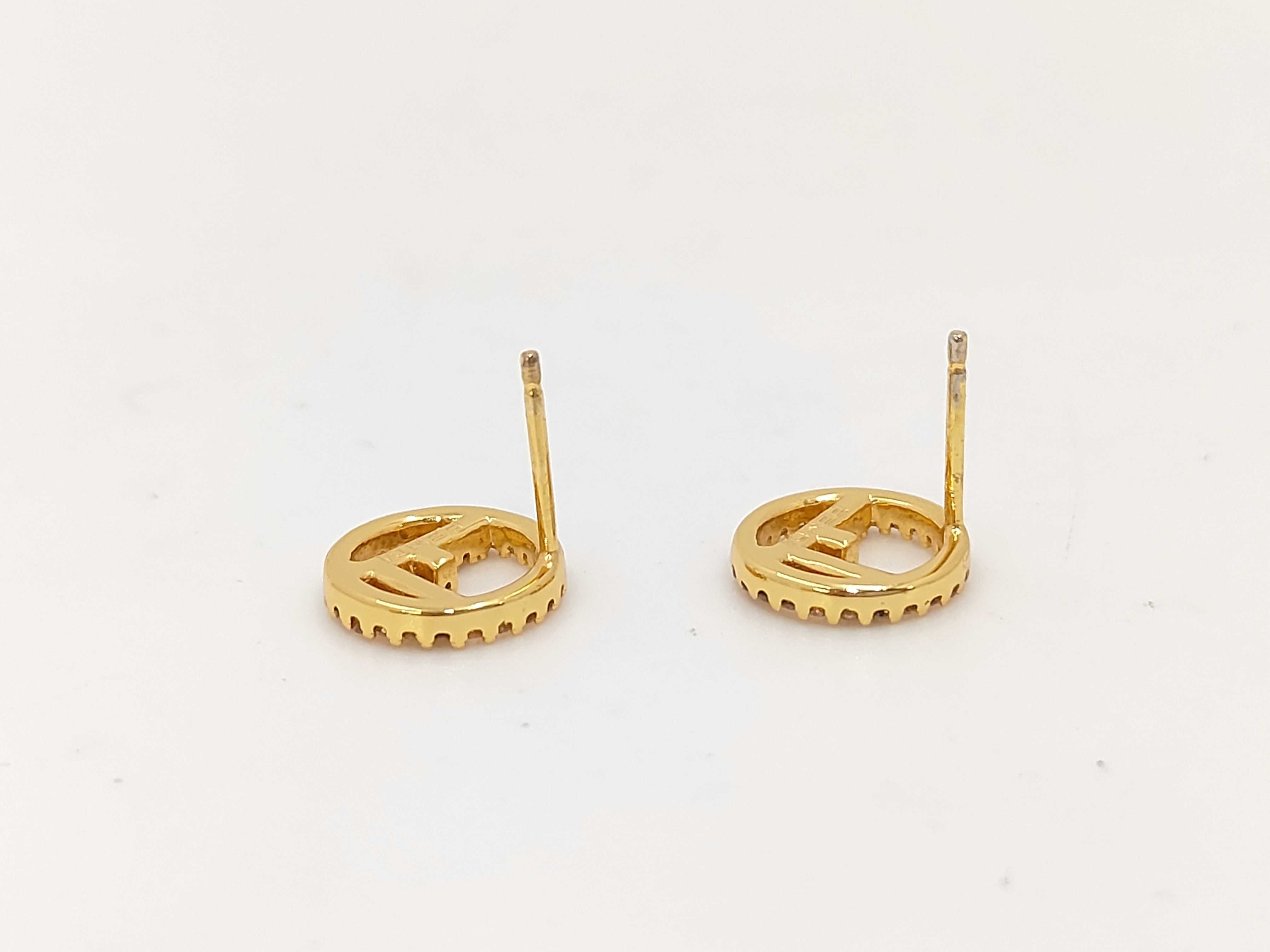 earrings, gold color, in box. — view 3