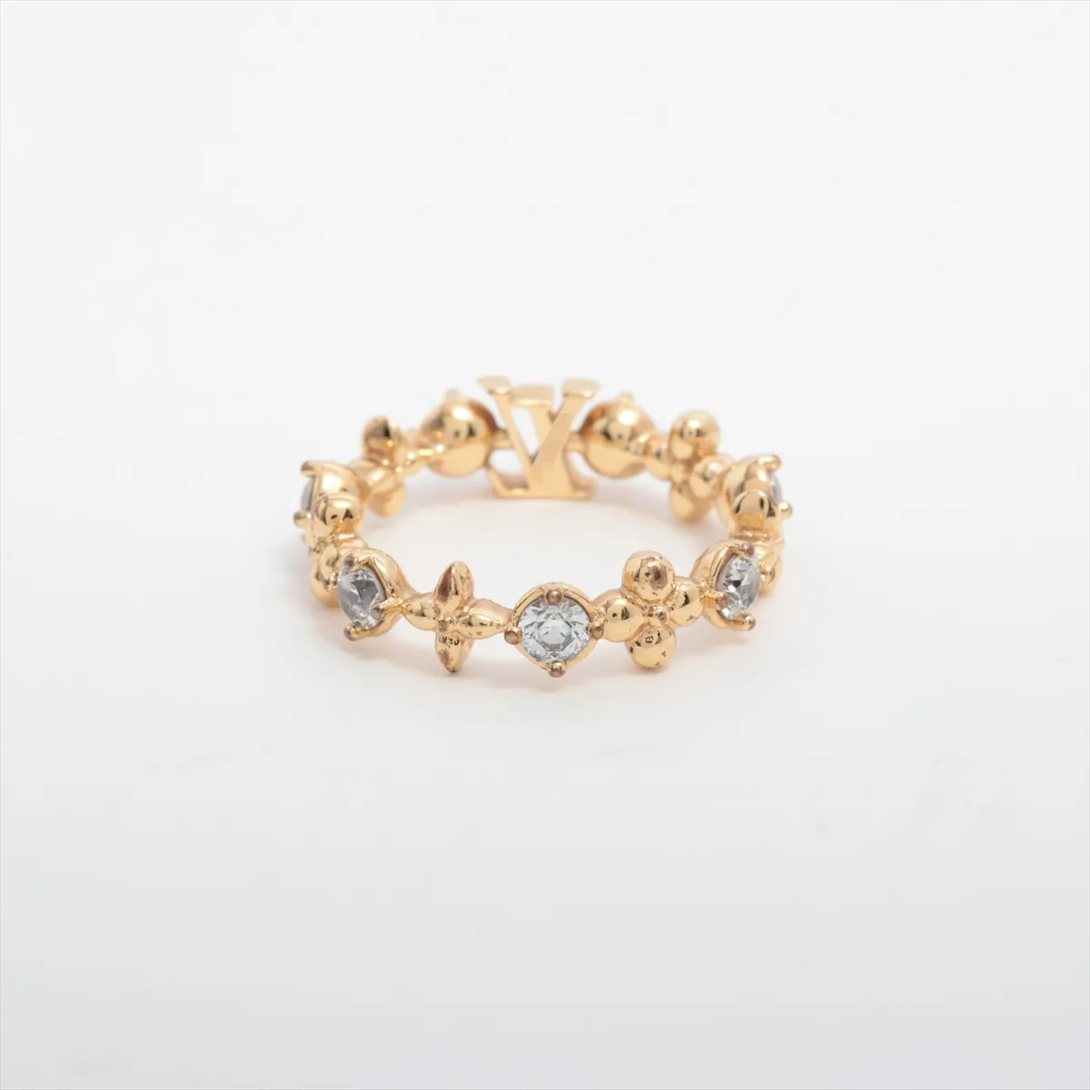 LE0226 Ring S GP x Rhinestone Gold — view 2