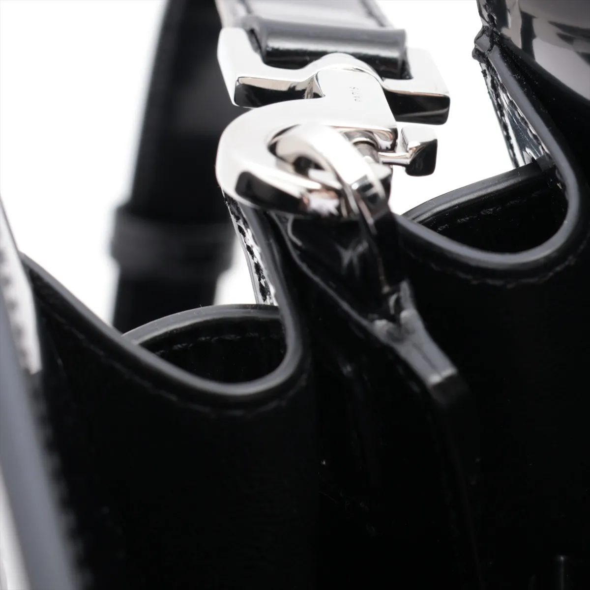 Large Sac de Jour Patent Leather 2WAY Handbag Black 631526 — view 13