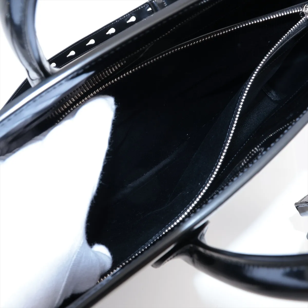 Large Sac de Jour Patent Leather 2WAY Handbag Black 631526 — view 10