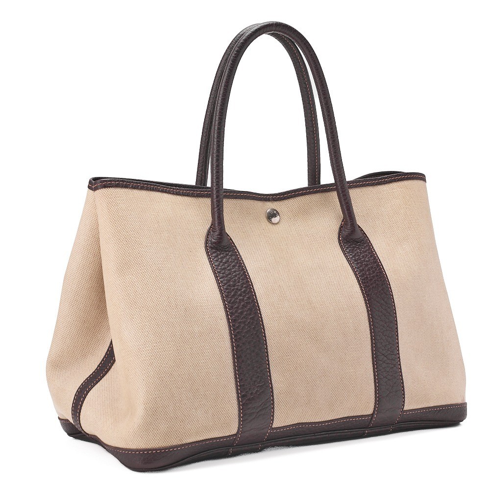 Garden Party PM Toile H Tote Bag, Brown — view 3