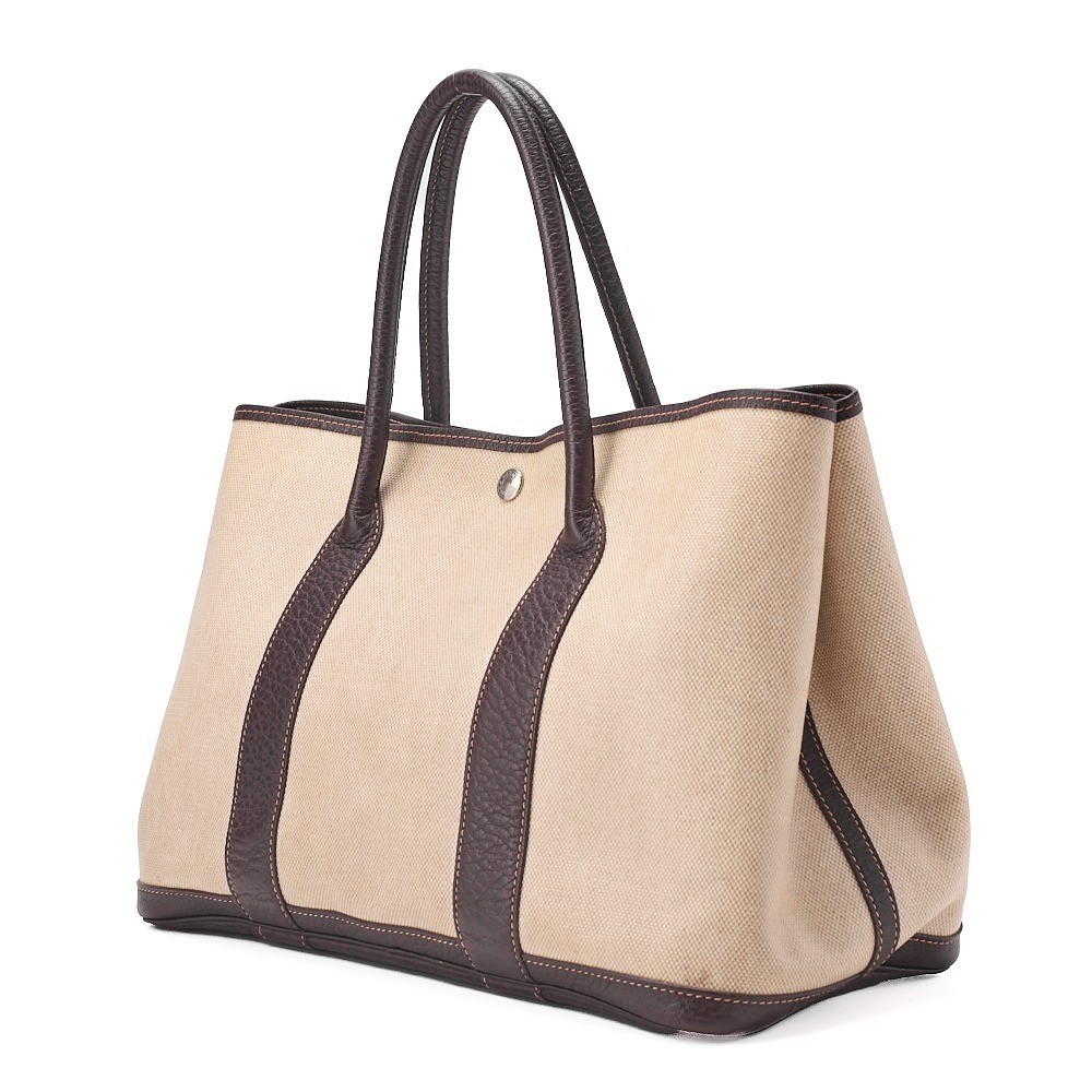 Garden Party PM Toile H Tote Bag, Brown — view 4