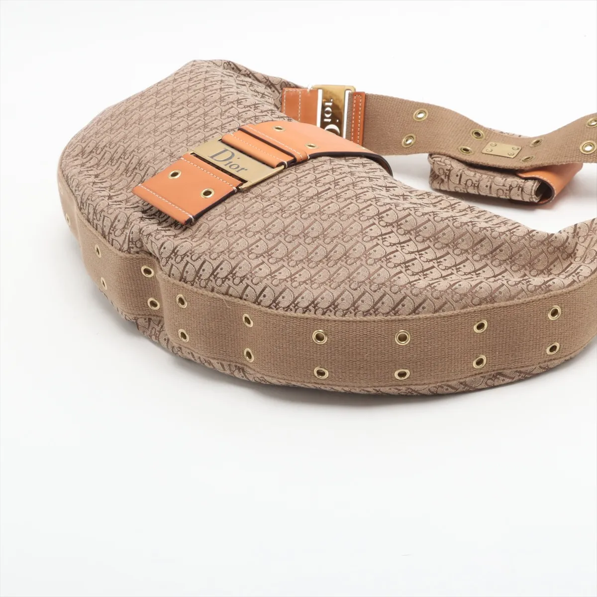 Trotter Street Chic Canvas x Leather Shoulder Bag Brown — view 3