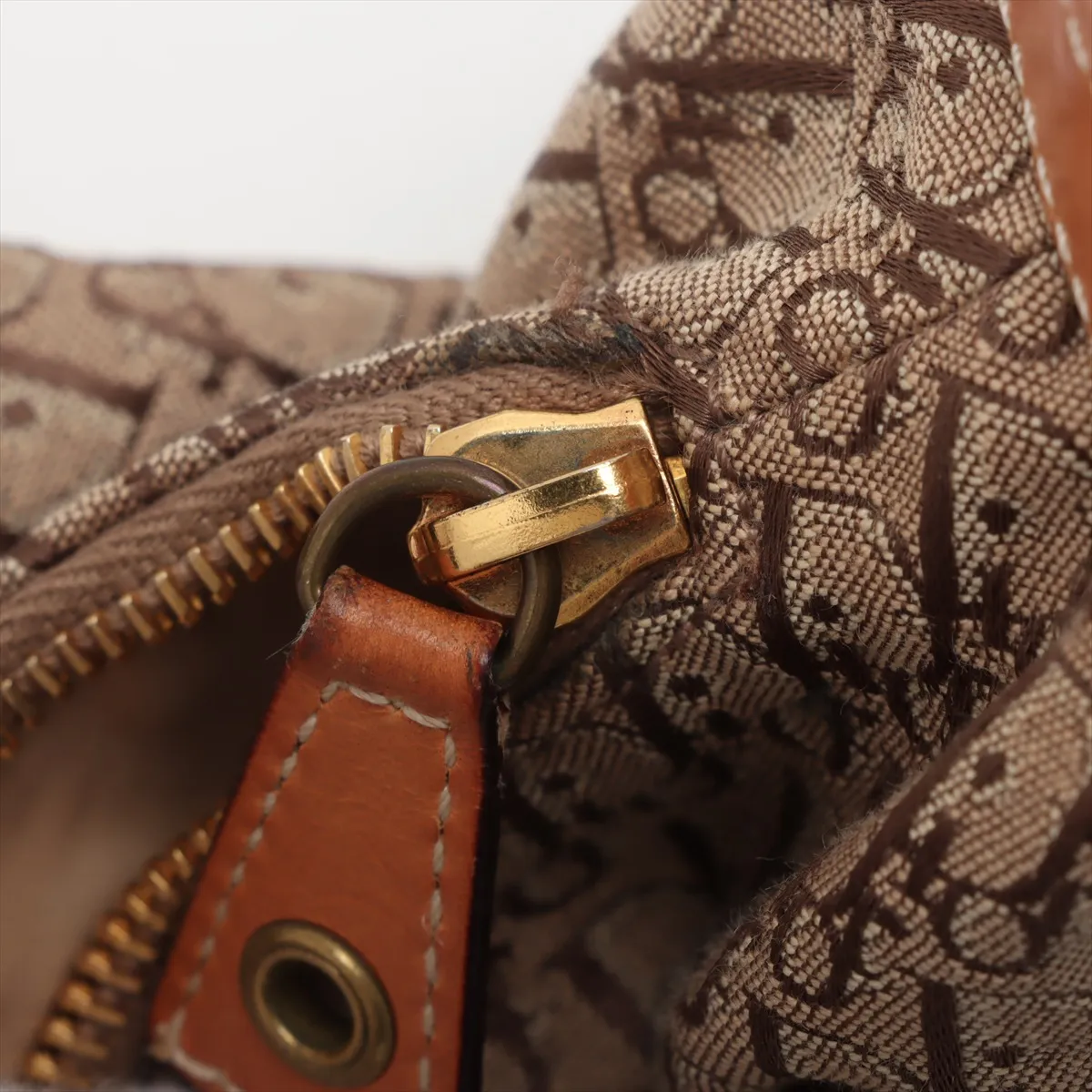 Trotter Street Chic Canvas x Leather Shoulder Bag Brown — view 10