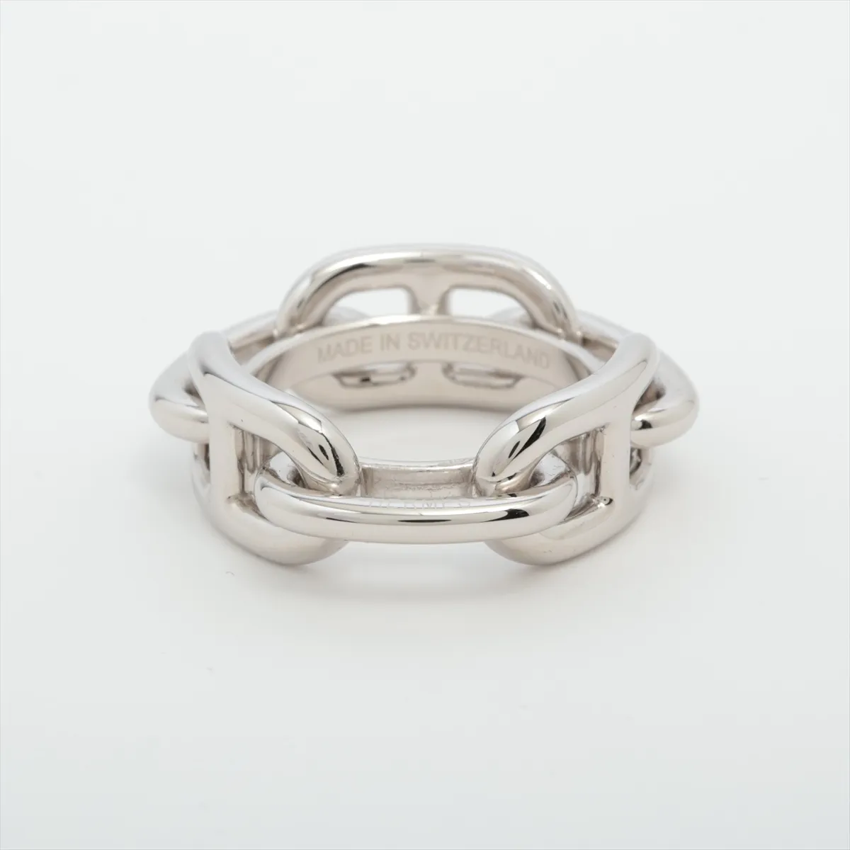 Lucadet Chaine d'Ancre scarf ring, metal, silver, some wear and tarnishing. — view 2