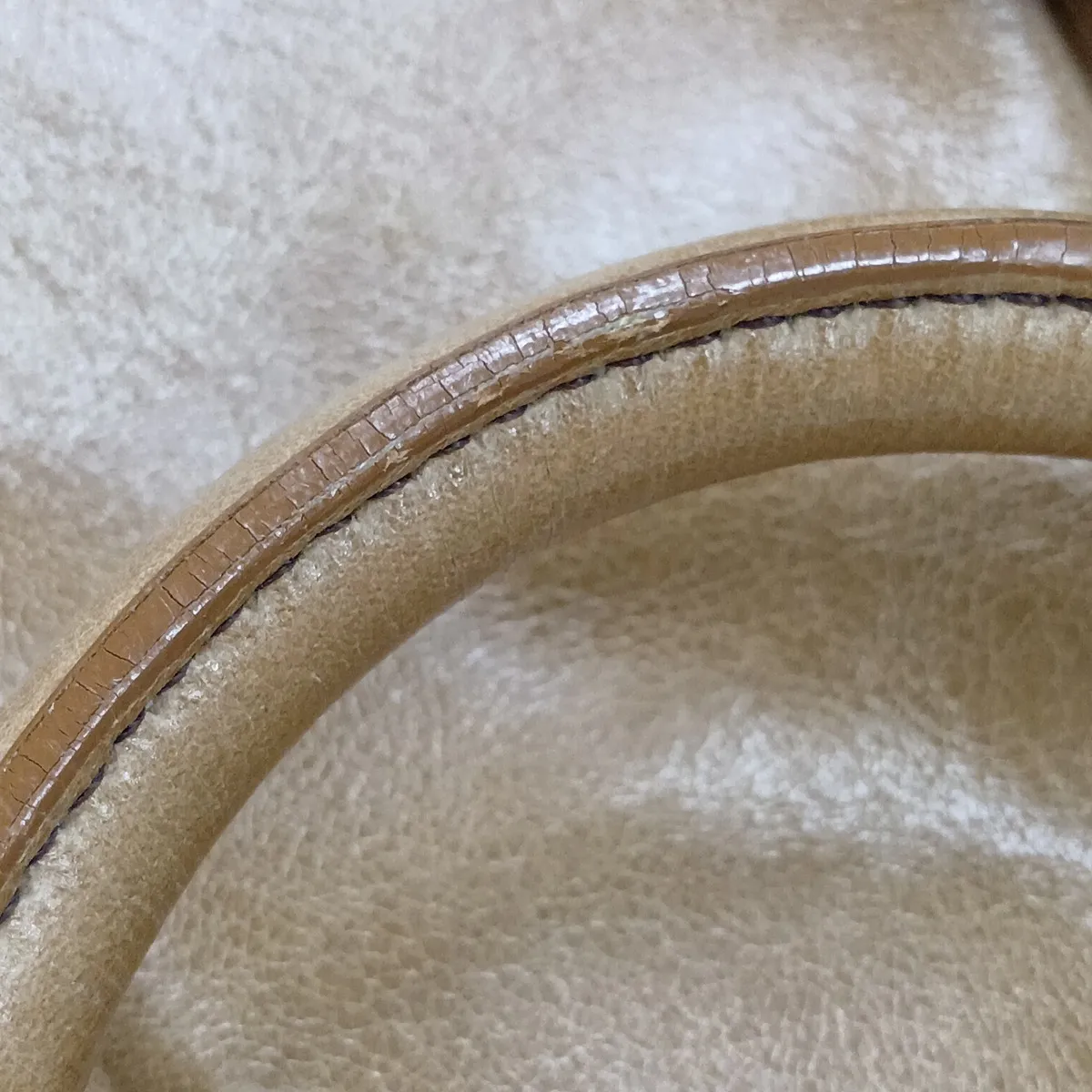 Leather 2-Way Tote Bag, Beige — view 12