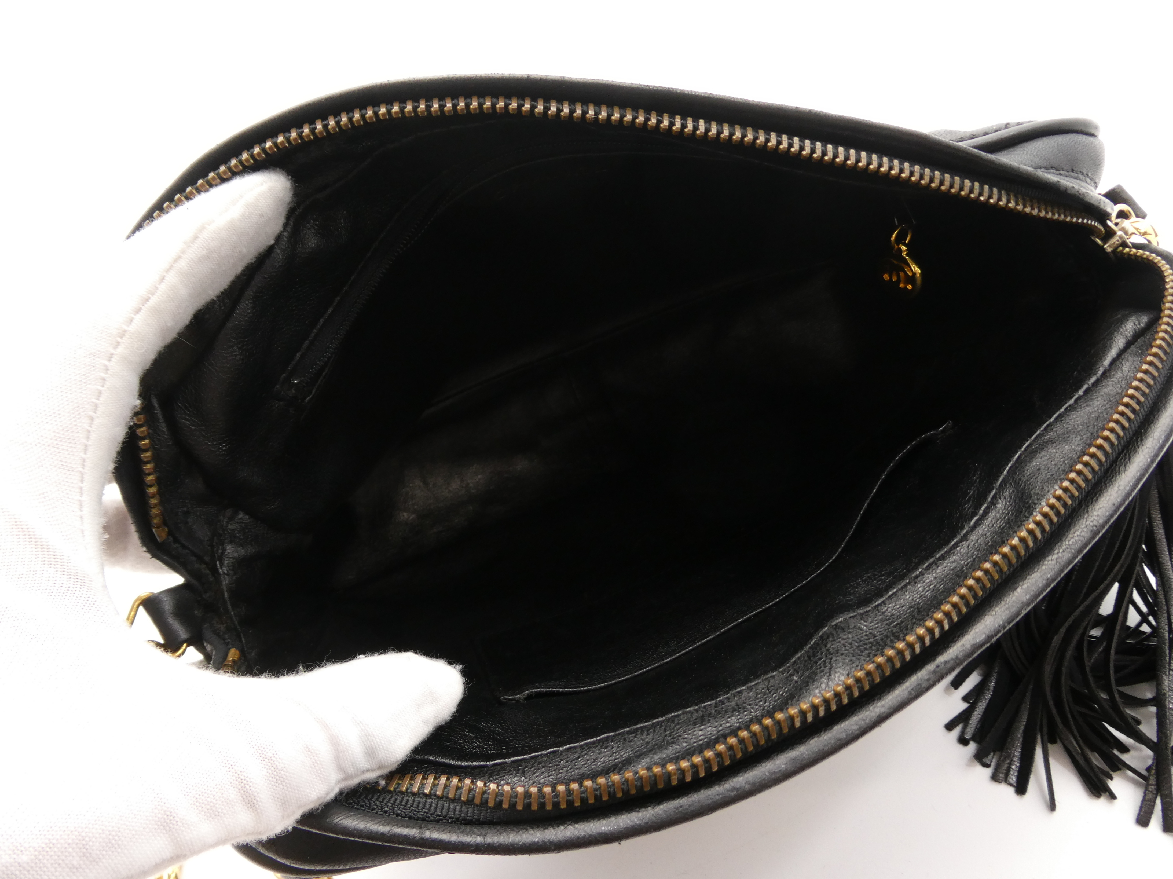 Bias Stitch Coco Mark Fringe Chain Shoulder Bag — view 7