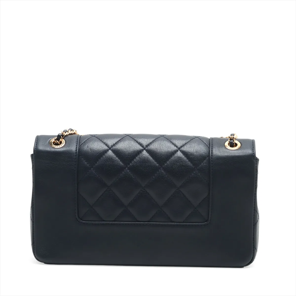Matelasse Leather Double Flap Double Chain Bag Navy Gold Hardware 23190781 23rd Series — view 2