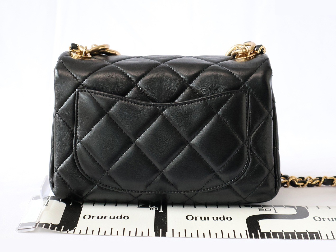 Matelassé Lambskin 2-Way Chain Shoulder Bag, Black — view 2