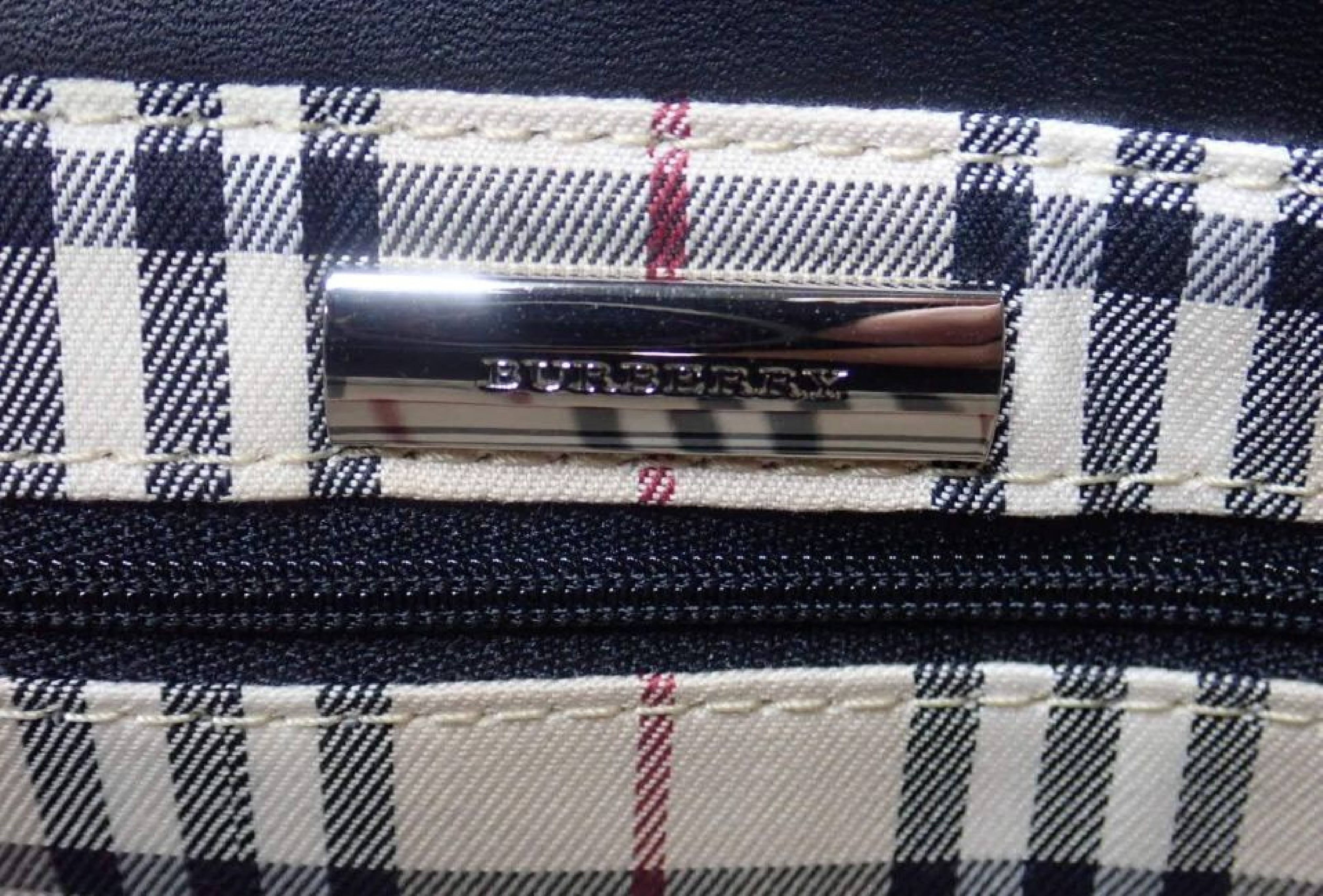 Nova Check Leather Handbag with Check Interior — view 7