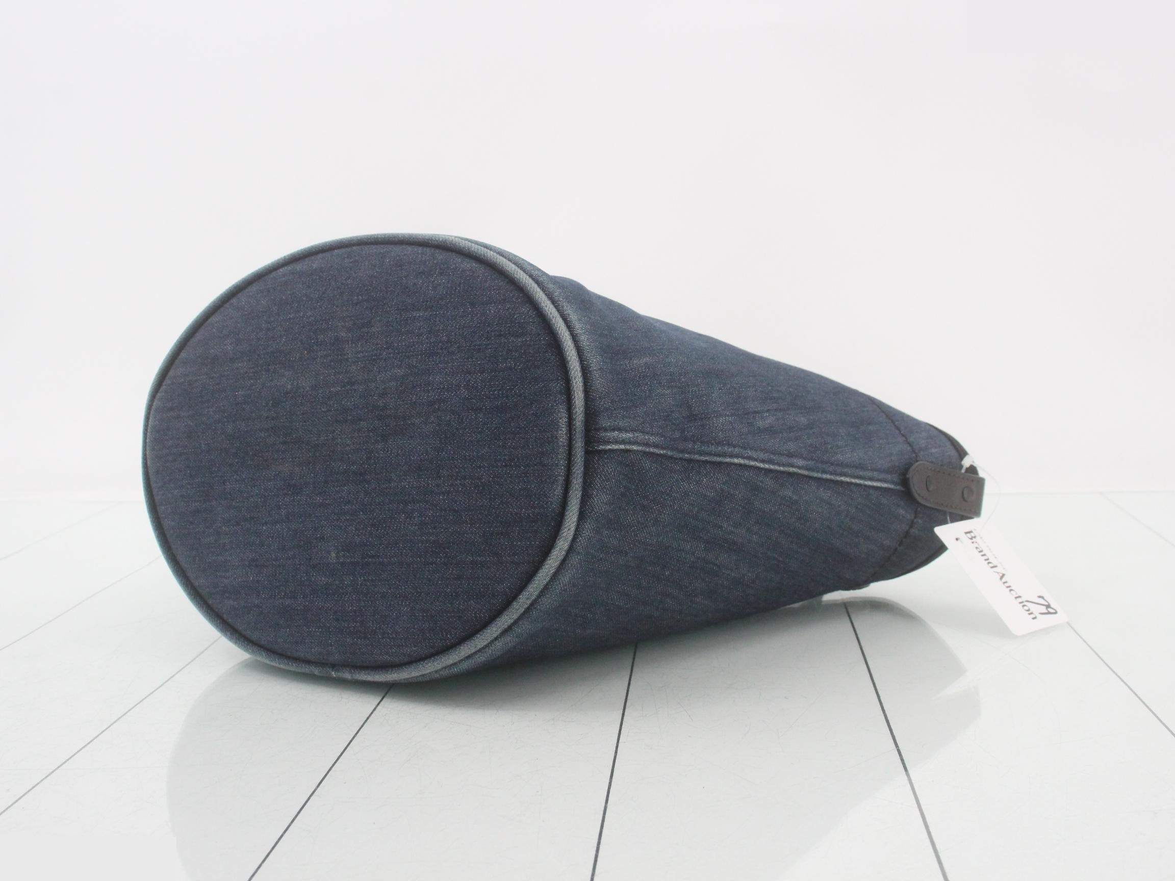 Denim logo handbag with pouch — view 6