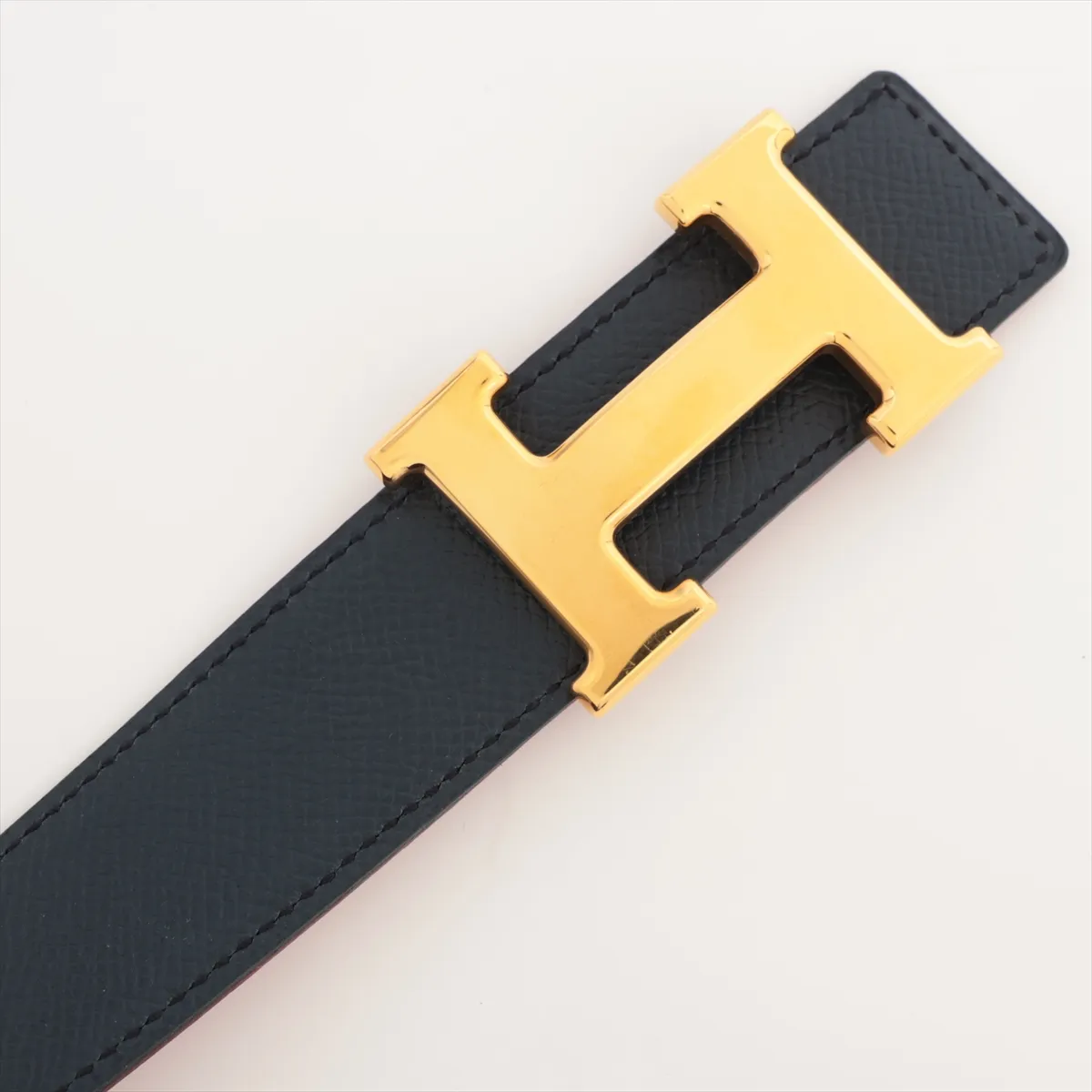 H Belt A:1997 Belt 65 Leather Navy x Red — view 2