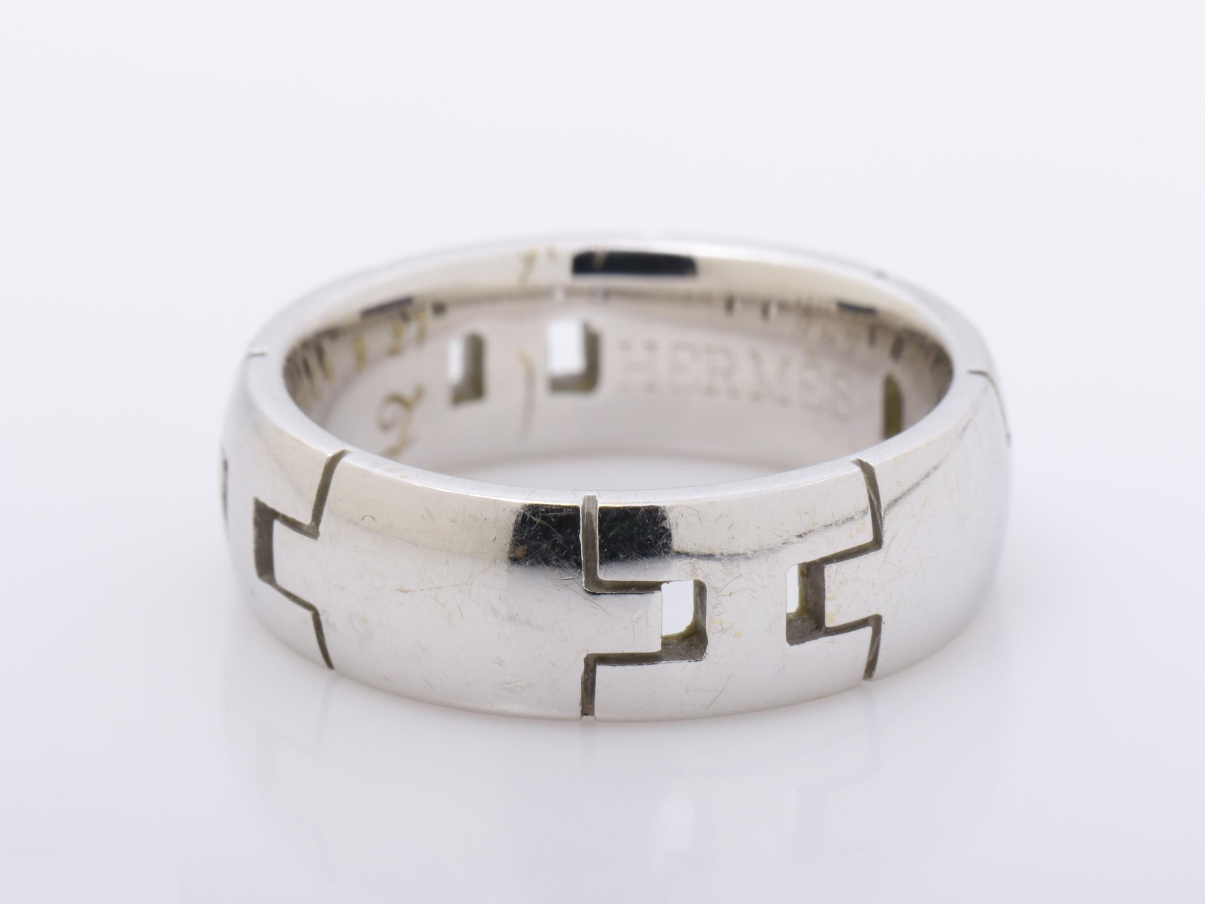 K18WG Hercules Ring, 6g, Size #46, White Gold 750 — view 3