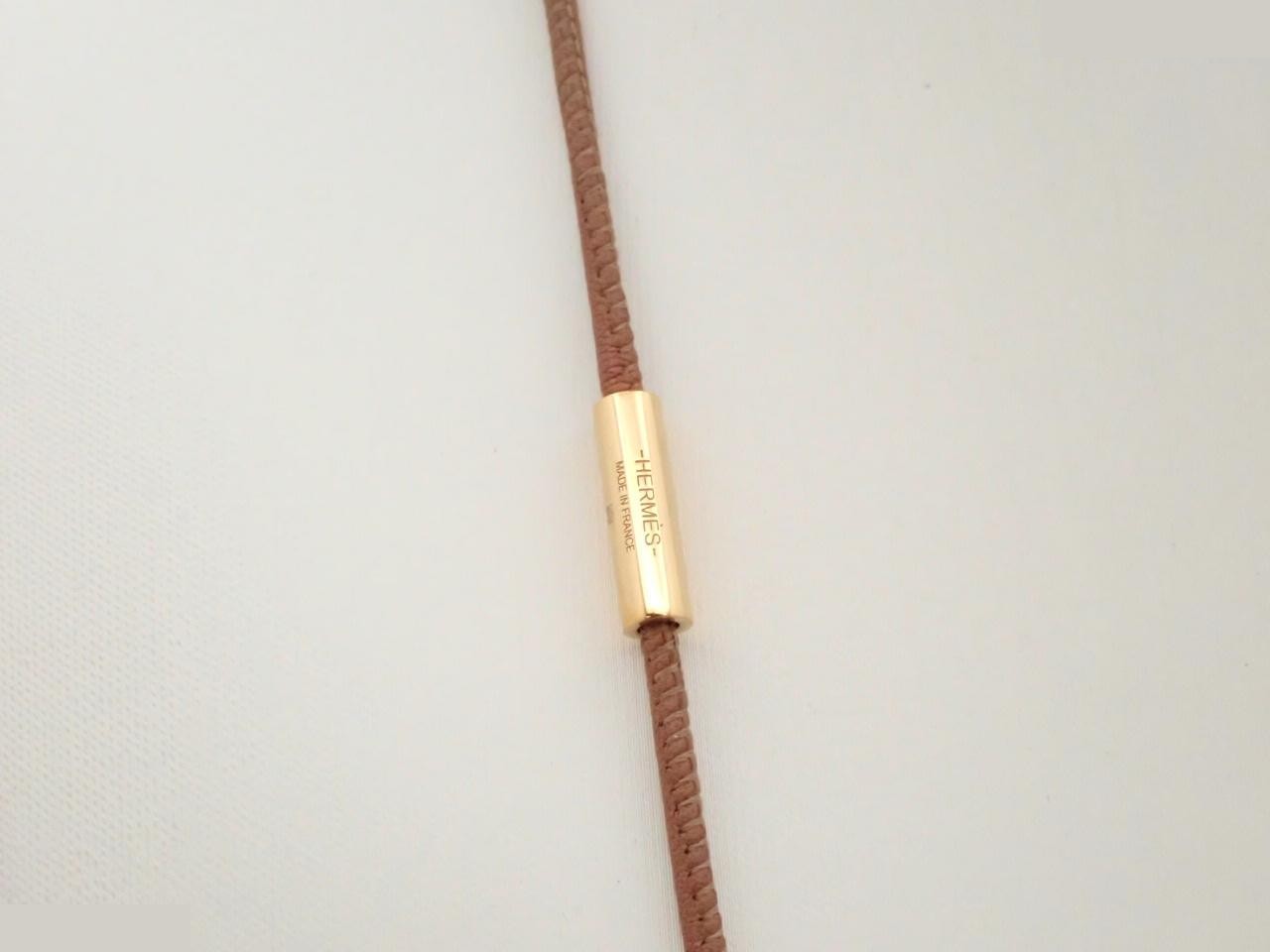 Loopgran Leather Necklace with Gold Hardware, Neck Circumference Approx. 80cm — view 2