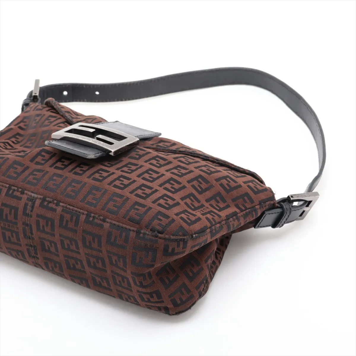 Zucca 8BR003 Canvas x Leather Shoulder Bag Brown — view 3