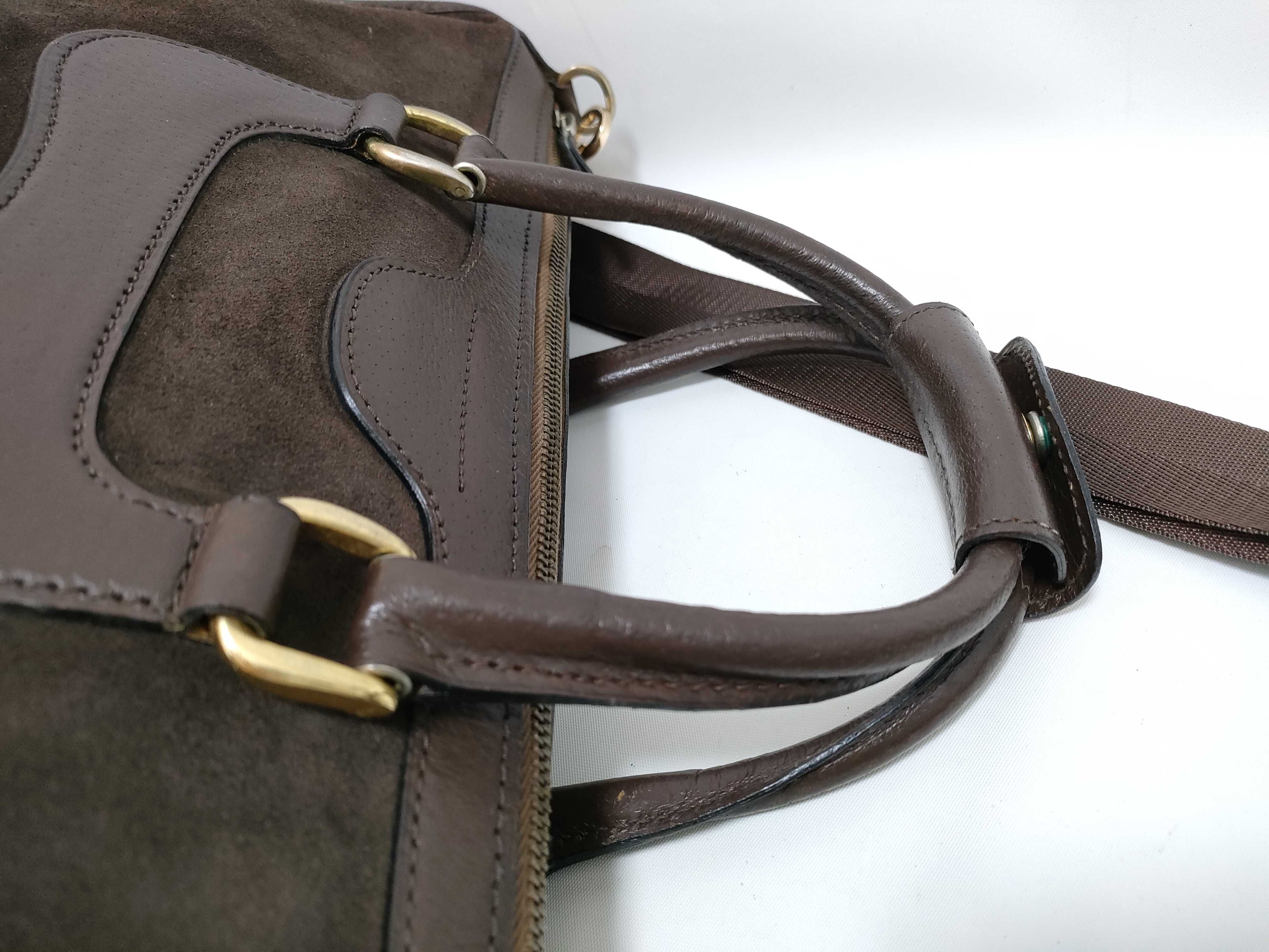 Suede Leather Business Bag Shoulder Bag — view 3
