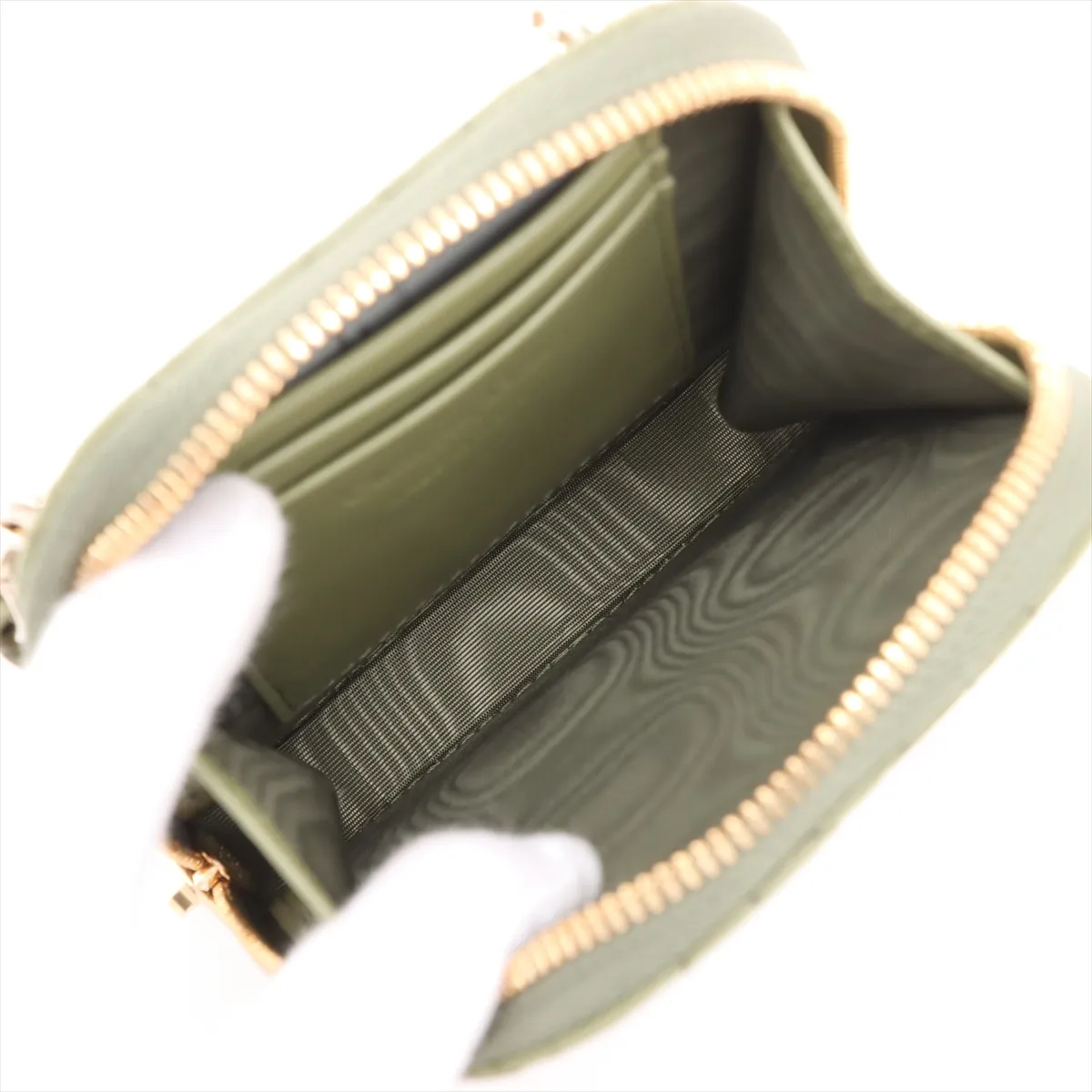 Cannage Phone Holder Leather Phone Holder Green No Strap — view 7