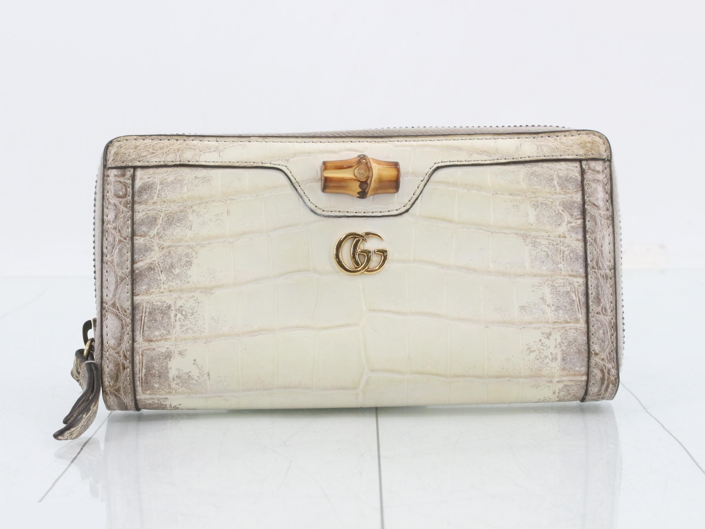 Logo Leather Long Wallet Bamboo Wallet