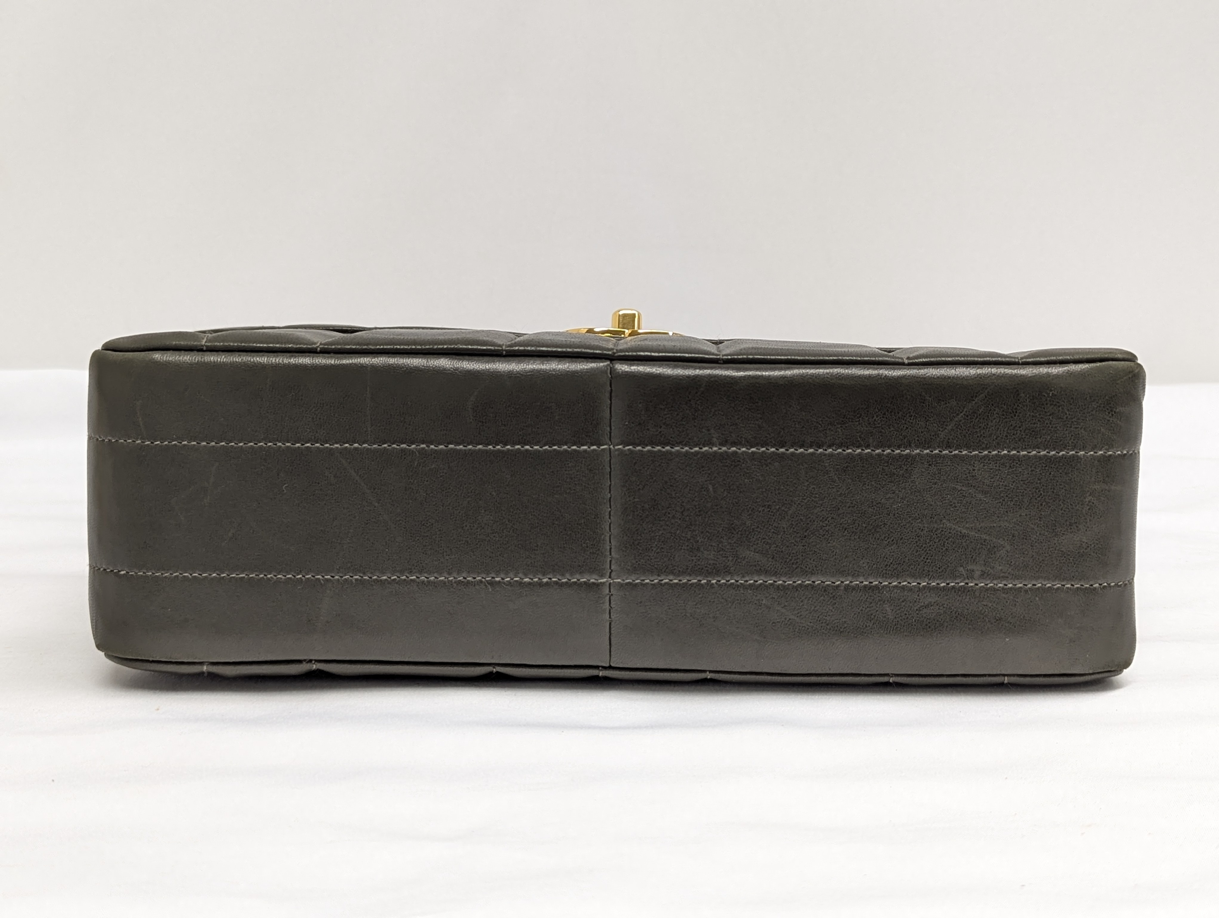 Lambskin Mademoiselle Khaki Chain Shoulder Bag (Serial No. 3) — view 5