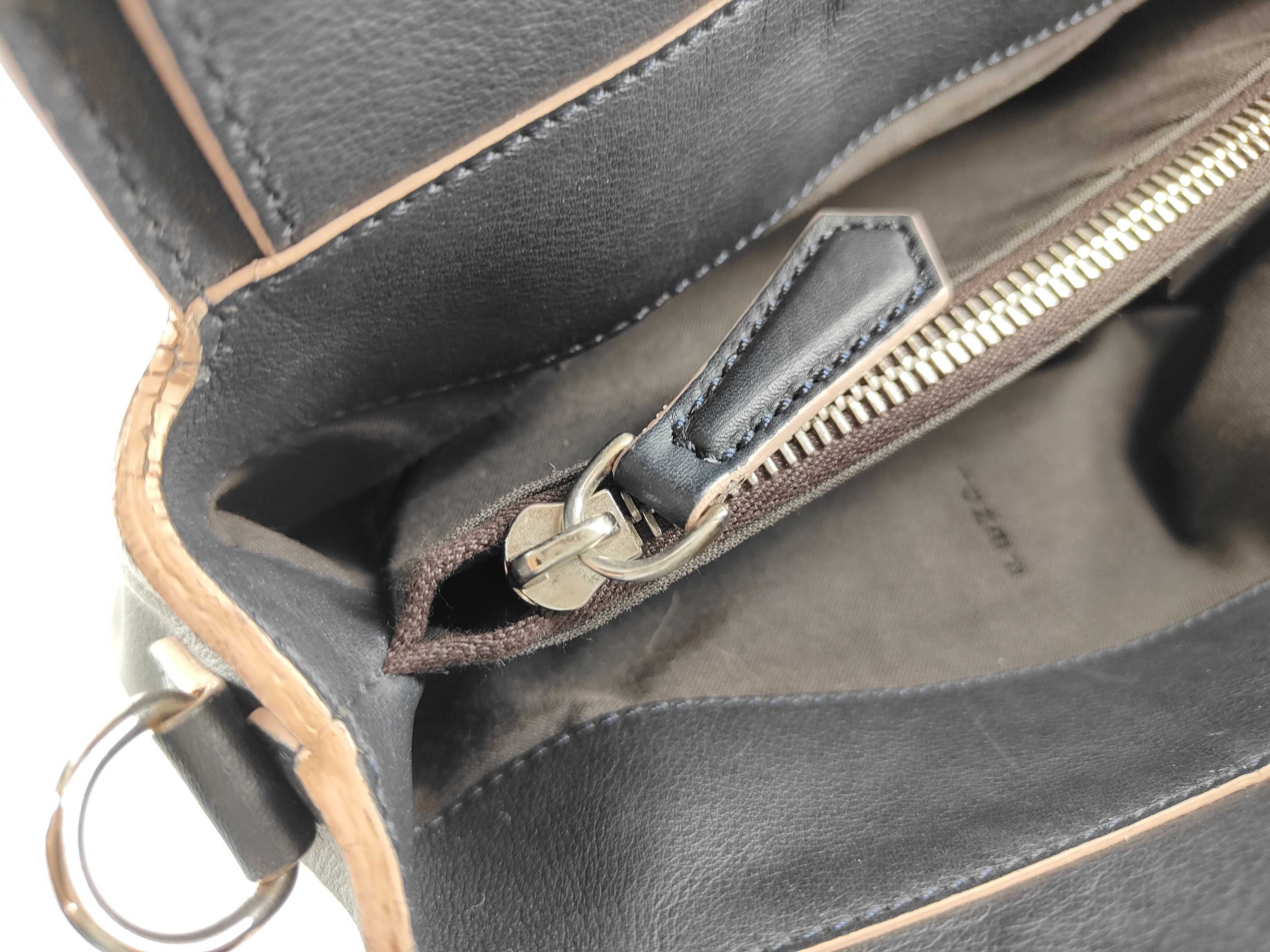 ID-By the Way Cowskin 2-Way Handbag Black #8BL125 with strap — view 12