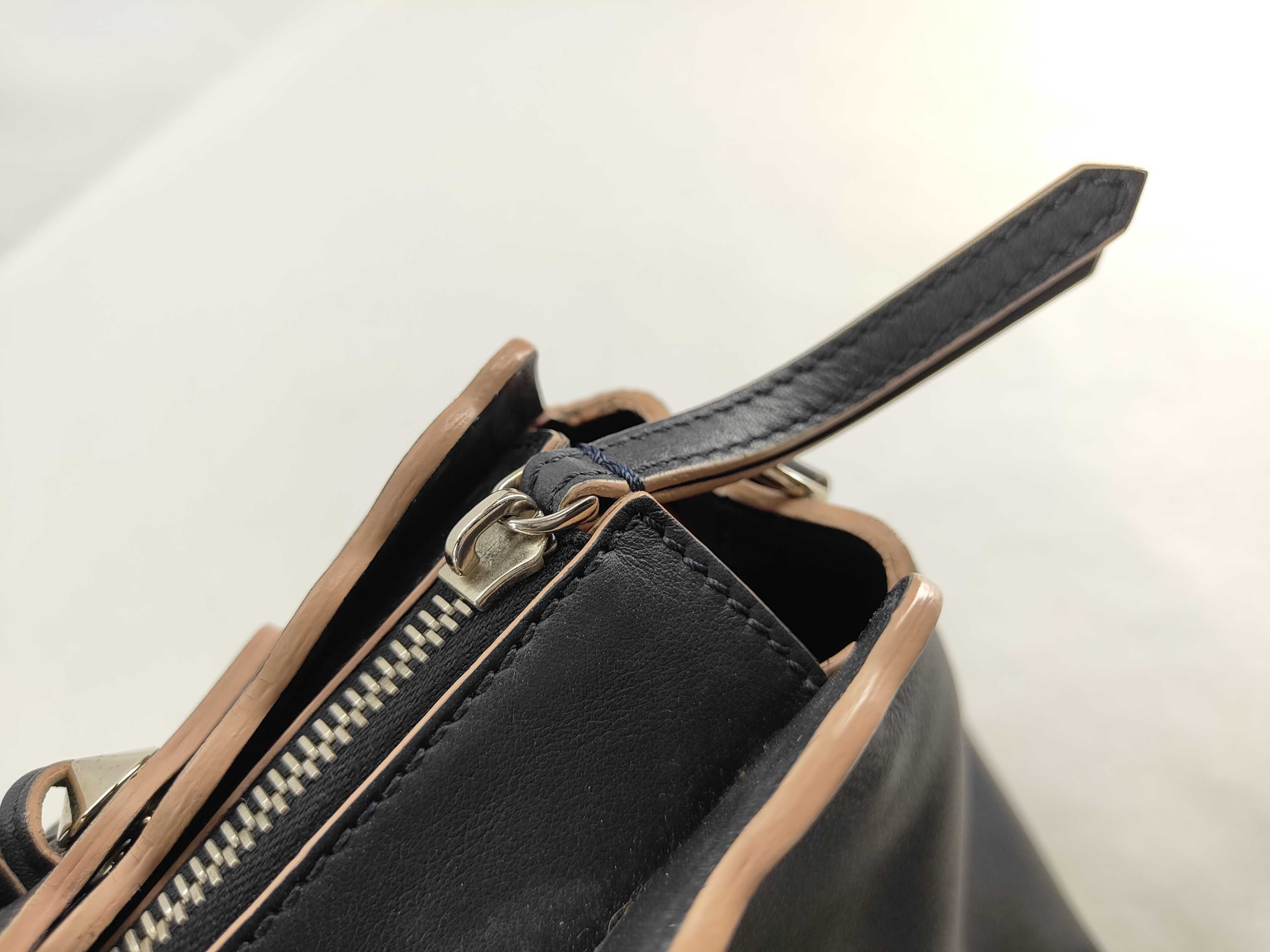 ID-By the Way Cowskin 2-Way Handbag Black #8BL125 with strap — view 6