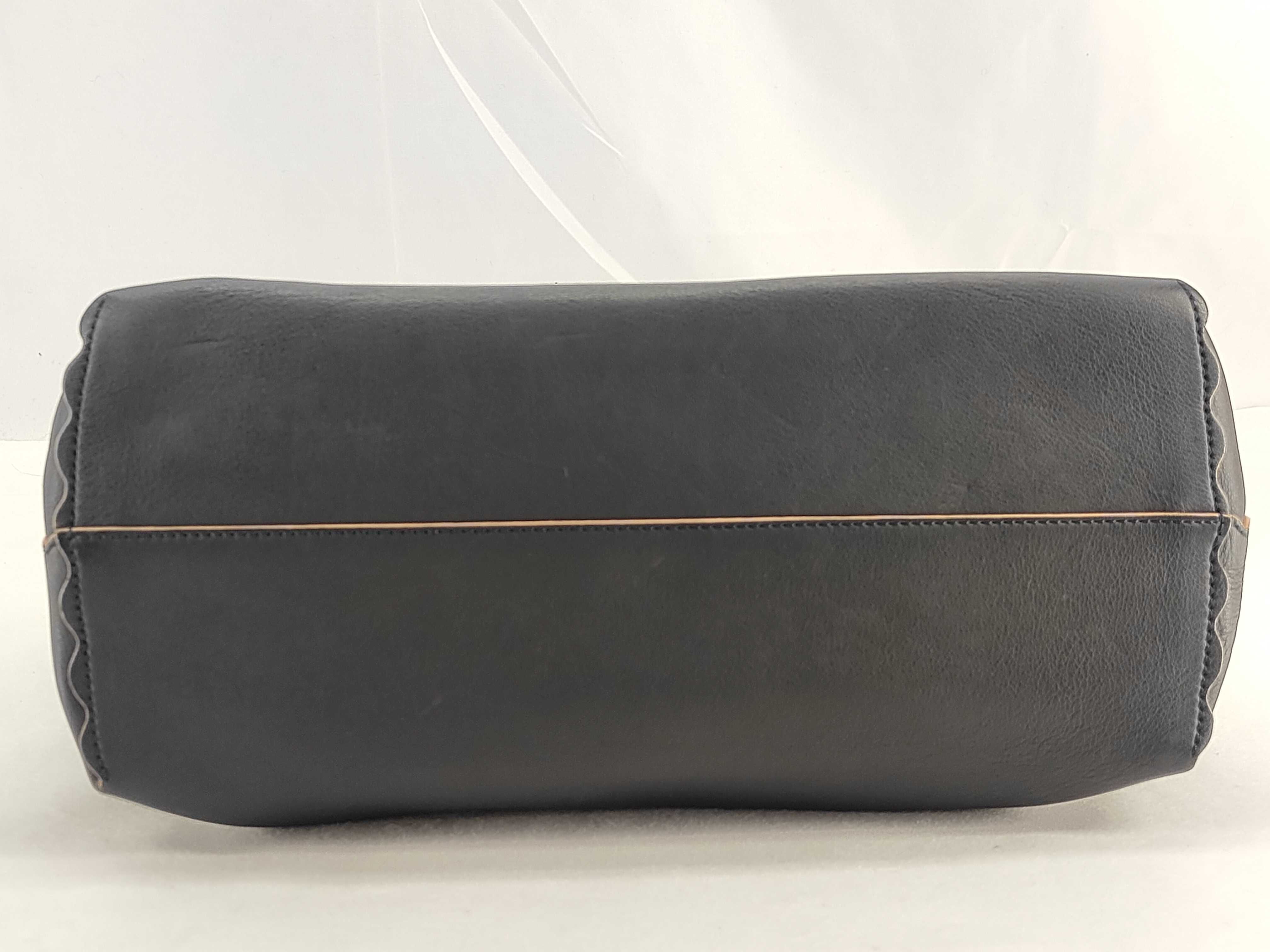 ID-By the Way Cowskin 2-Way Handbag Black #8BL125 with strap — view 8