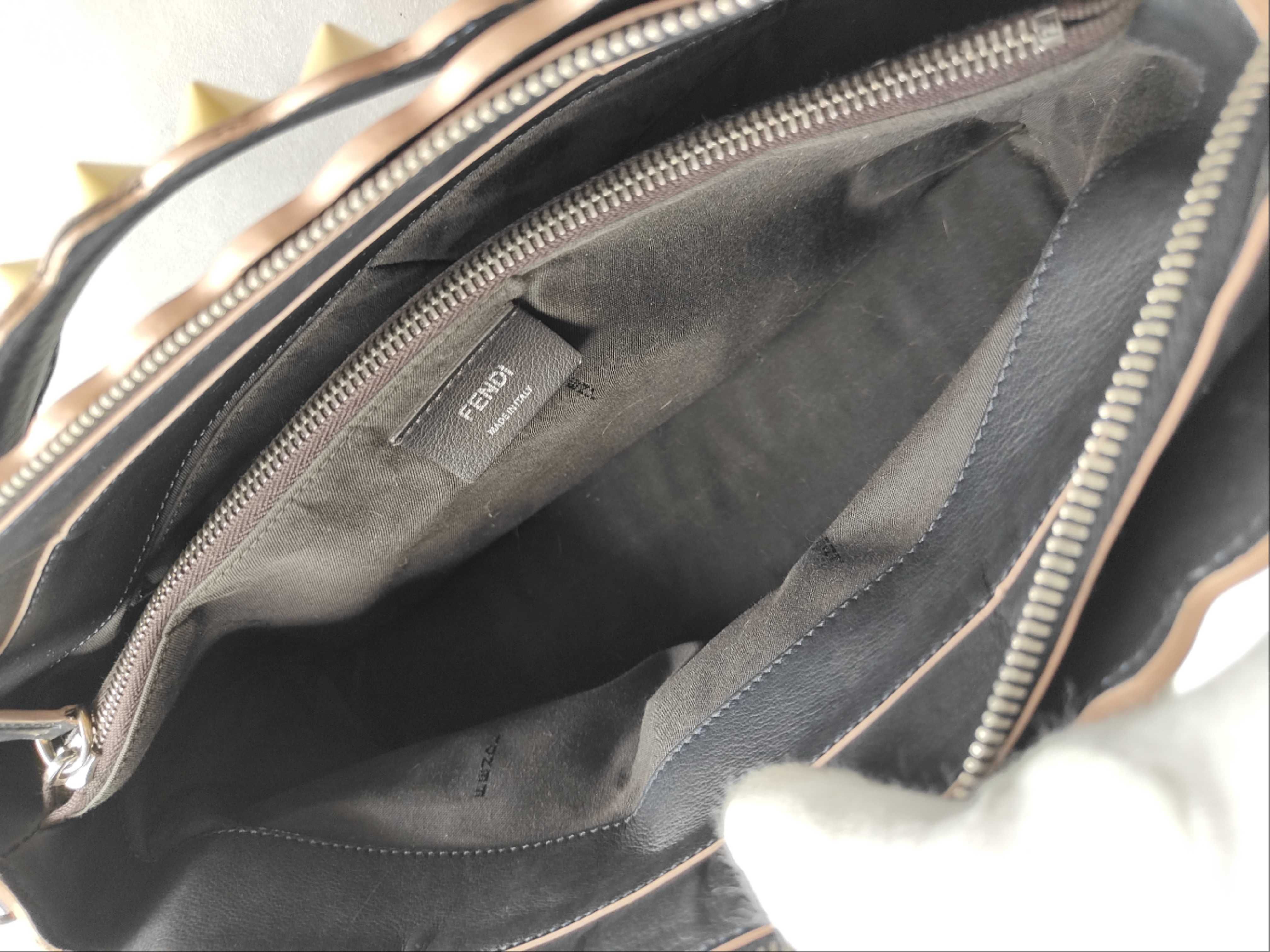 ID-By the Way Cowskin 2-Way Handbag Black #8BL125 with strap — view 9