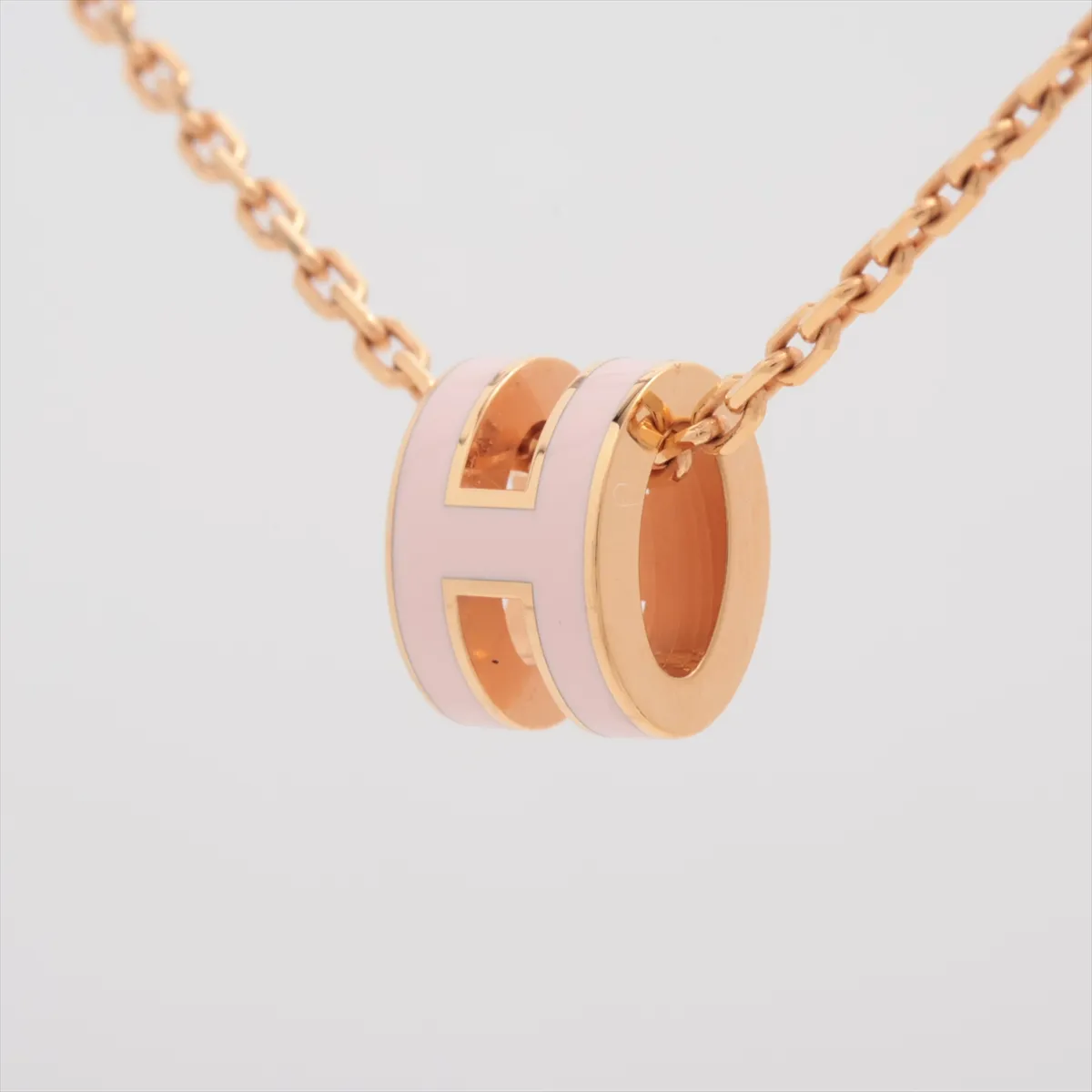 Mini Pop H Necklace, GP Gold x Pink, — view 2