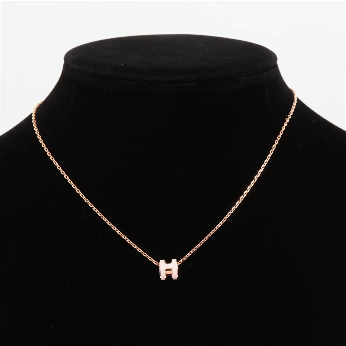 Mini Pop H Necklace, GP Gold x Pink, — view 5