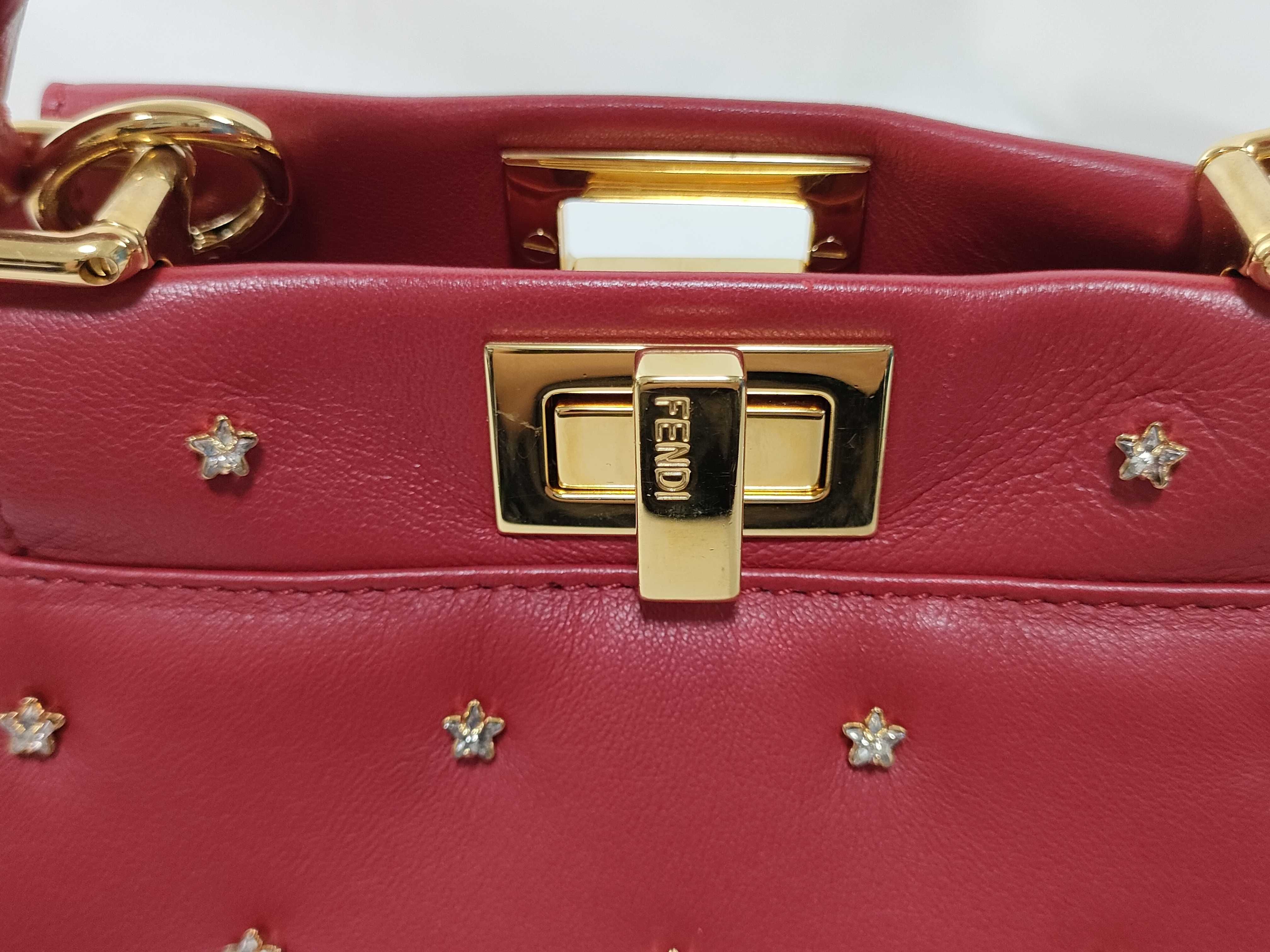 Peekaboo XS Leather 2-Way Handbag, Red, 8BN309 (Shoulder Bag) — view 7