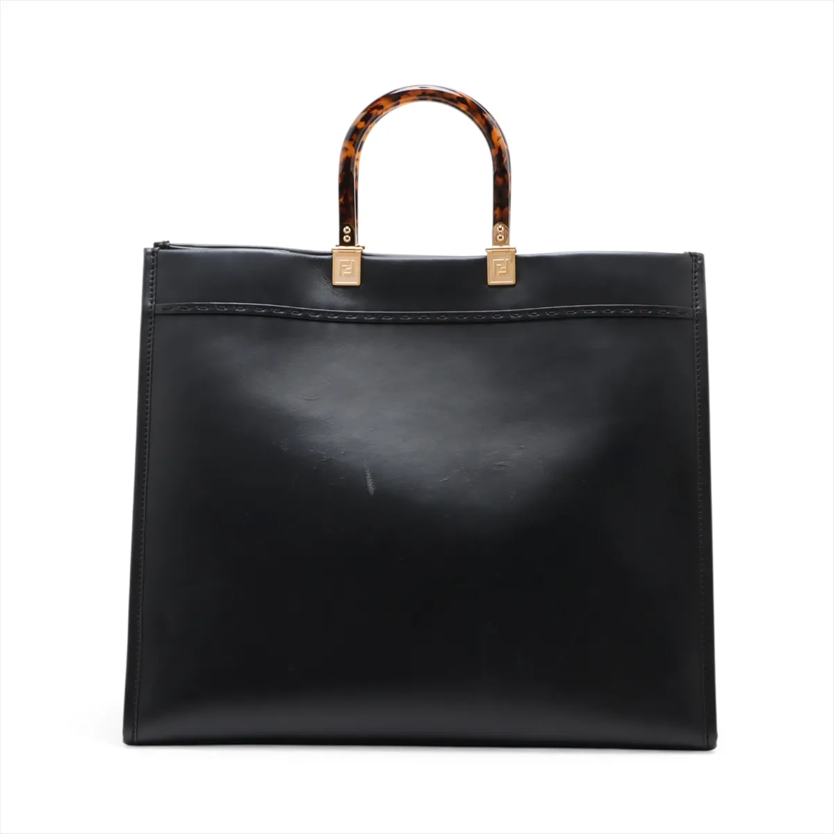 Sunshine Leather Tote Bag, Black, 8BH372 — view 2