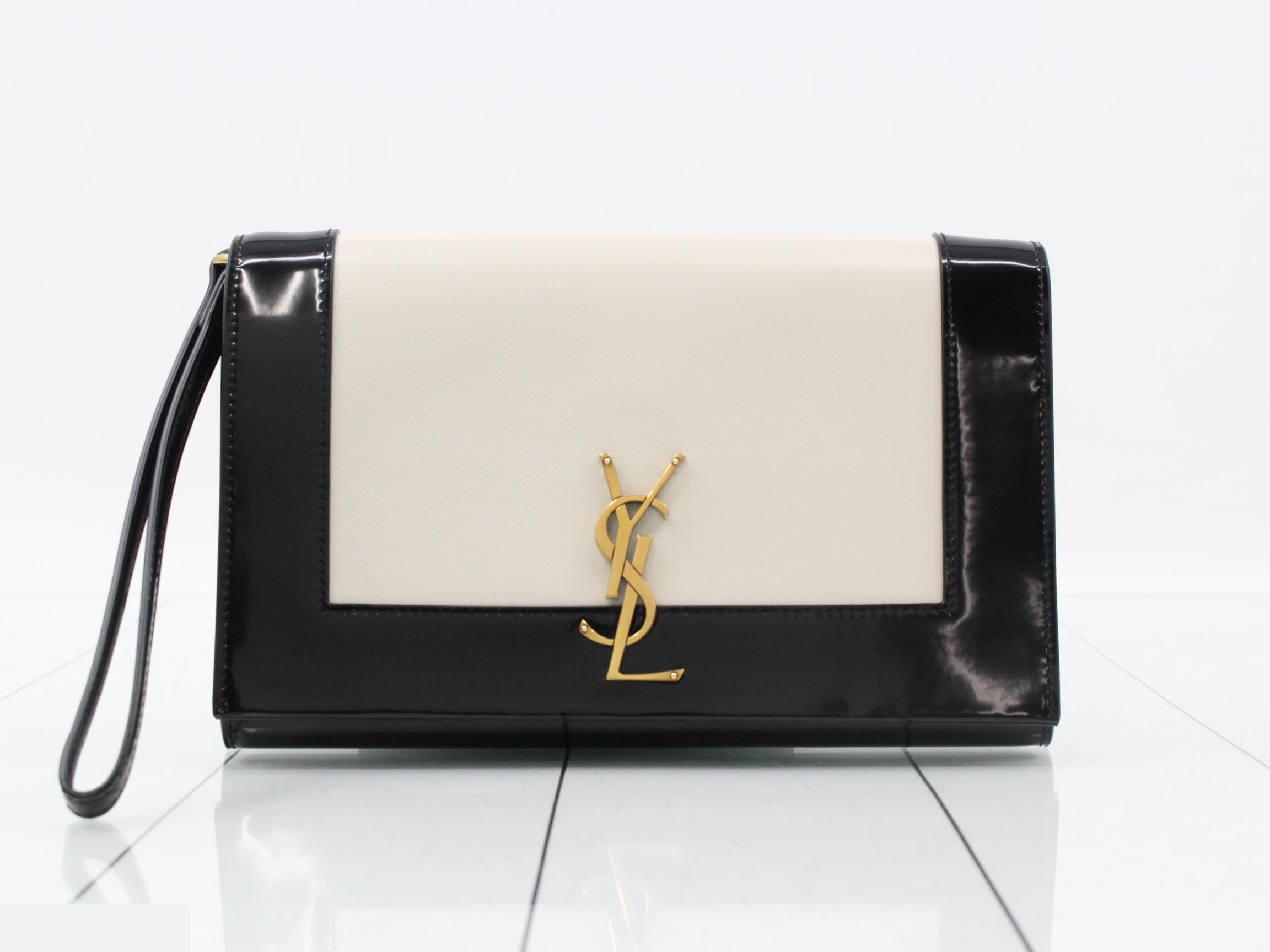 Unused clutch bag/second bag, black/ivory