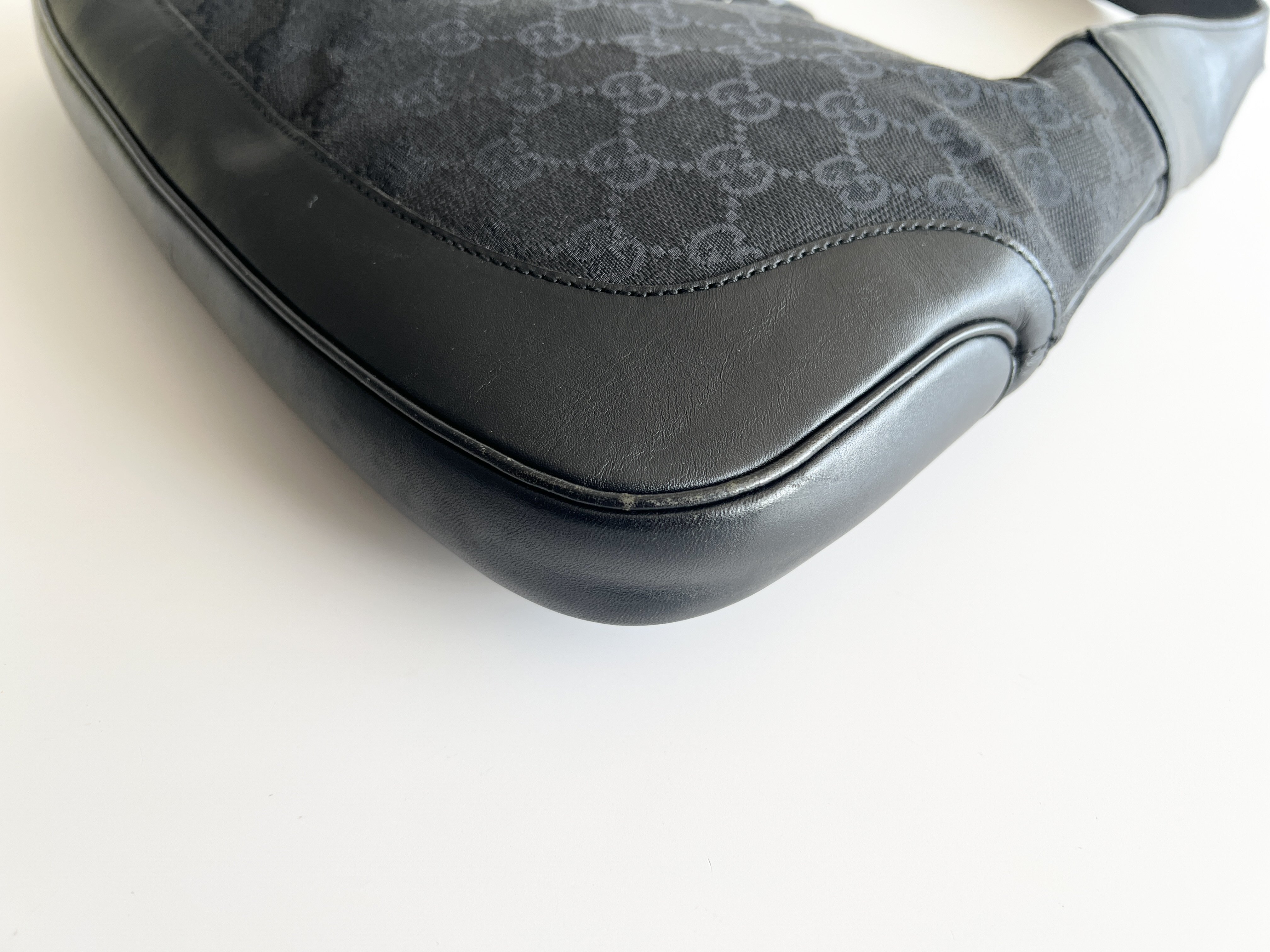 Jackie GG Canvas Leather One Shoulder Bag — view 11