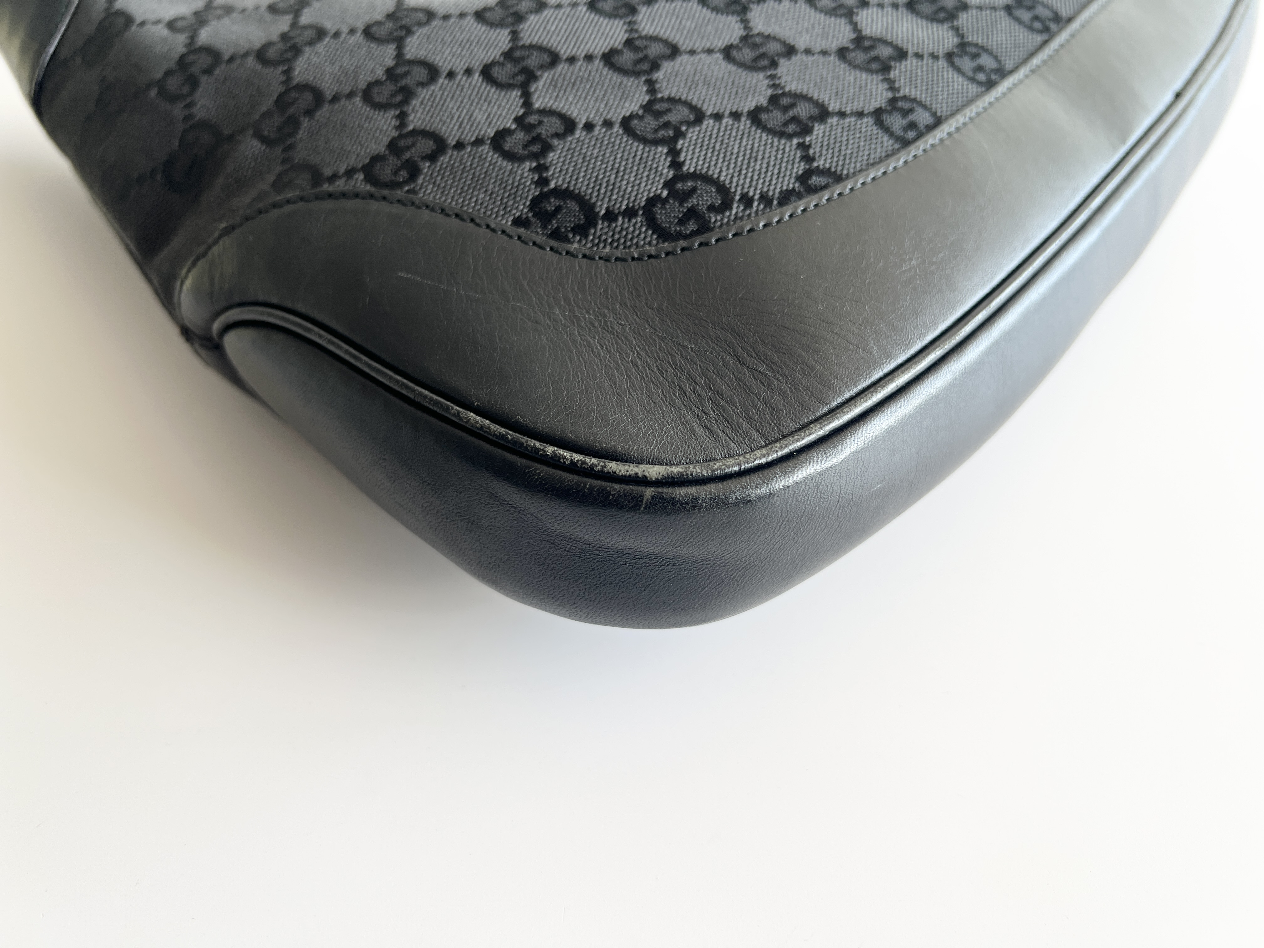 Jackie GG Canvas Leather One Shoulder Bag — view 12