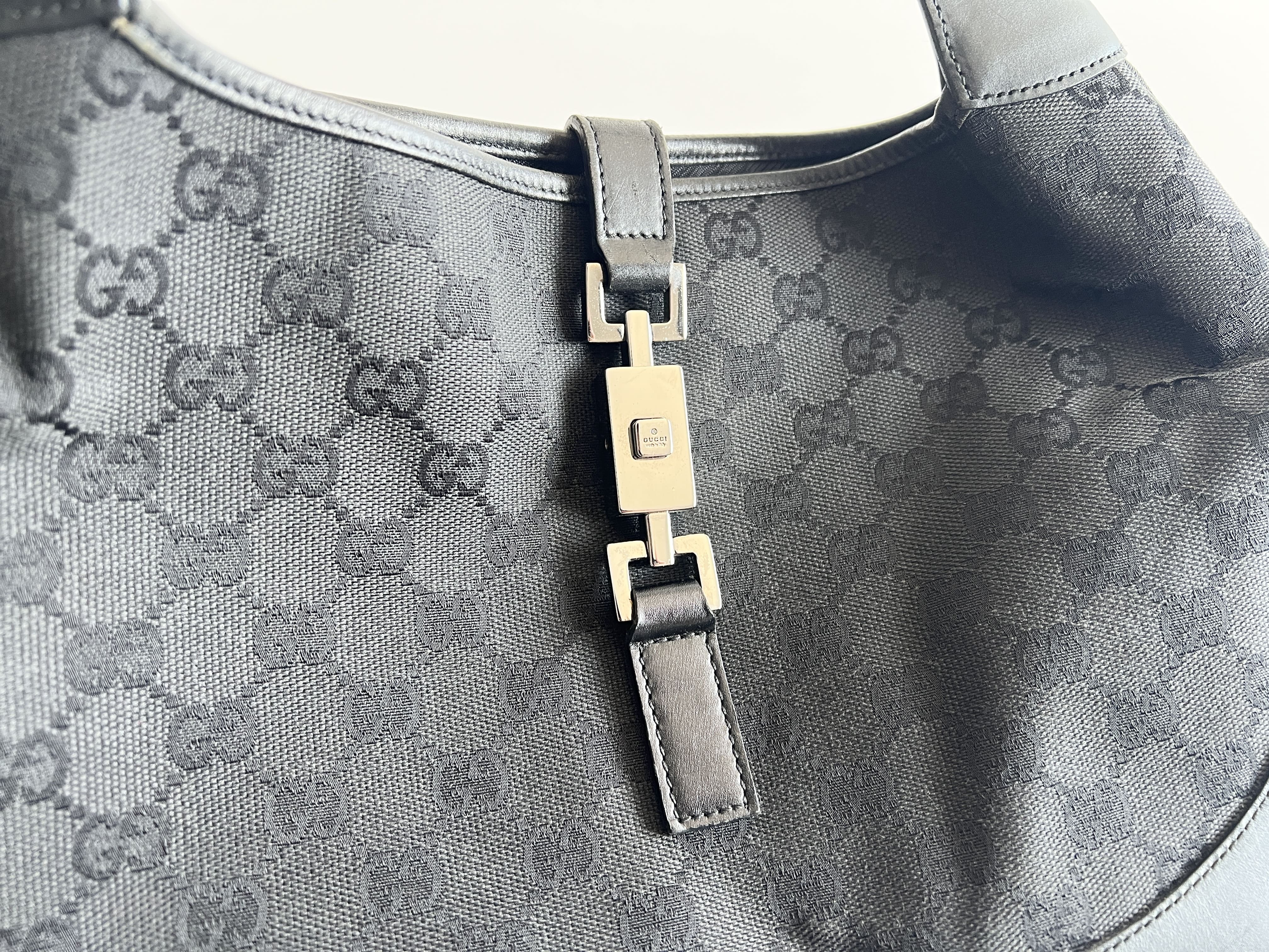 Jackie GG Canvas Leather One Shoulder Bag — view 3