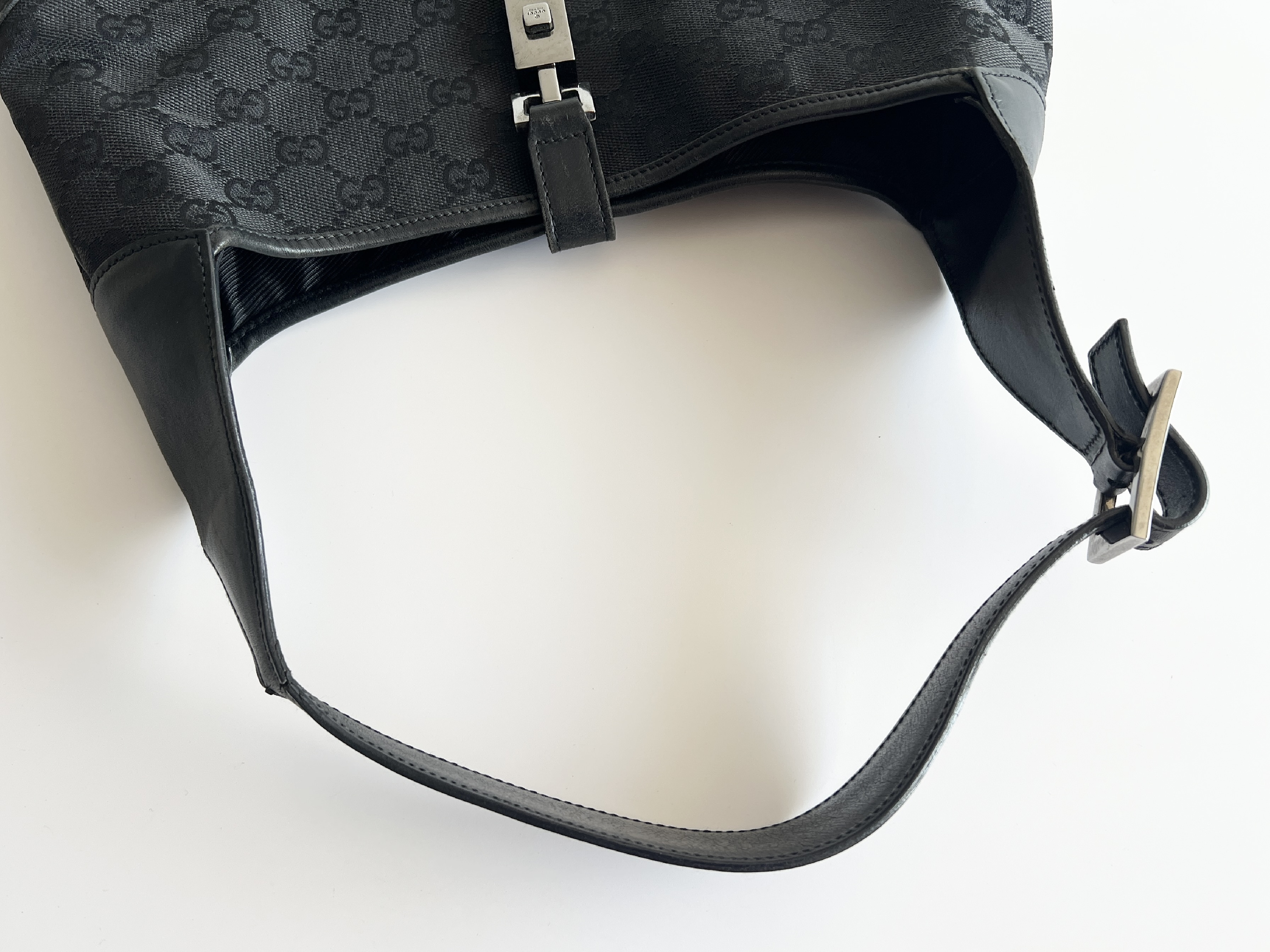 Jackie GG Canvas Leather One Shoulder Bag — view 4