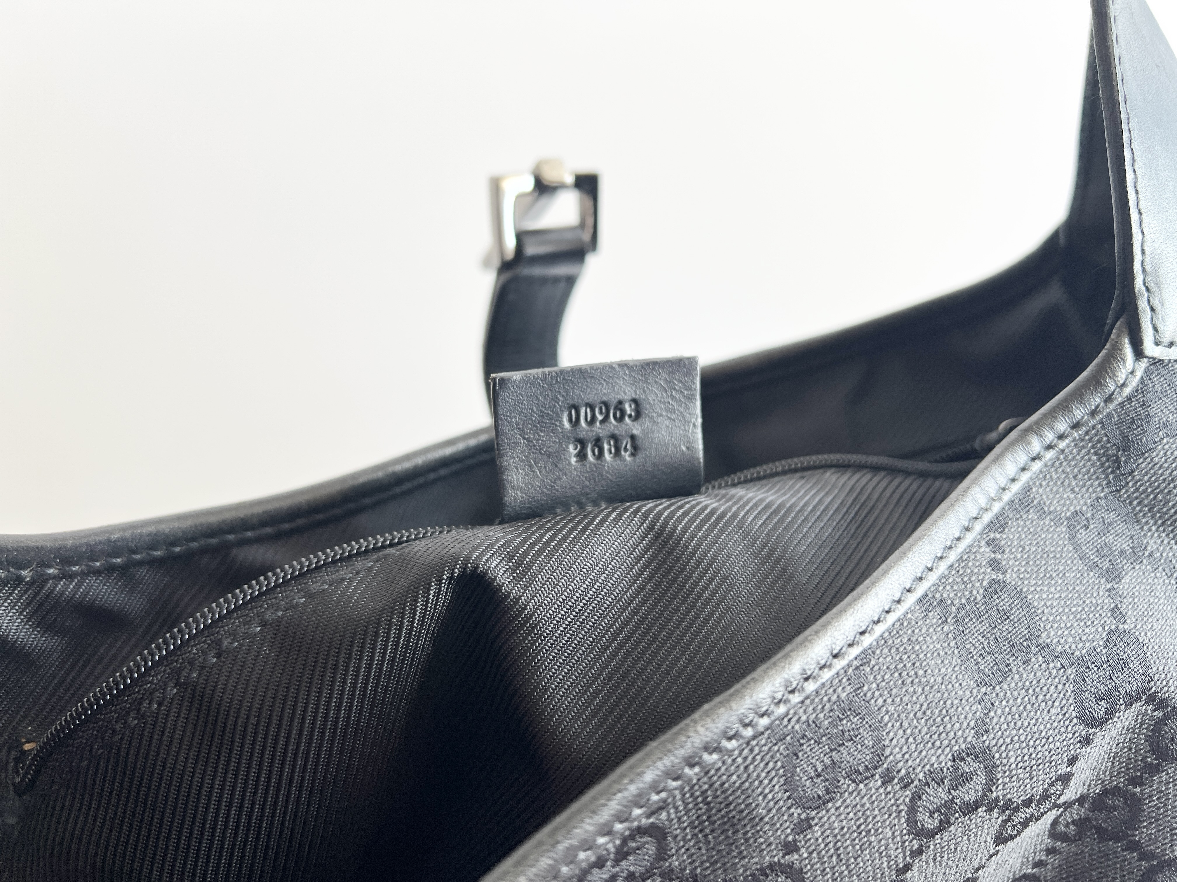 Jackie GG Canvas Leather One Shoulder Bag — view 8