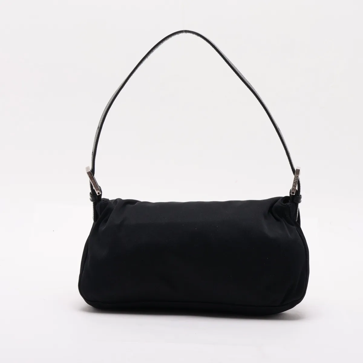 Mamma Bucket Nylon x Leather Shoulder Bag, Black — view 2