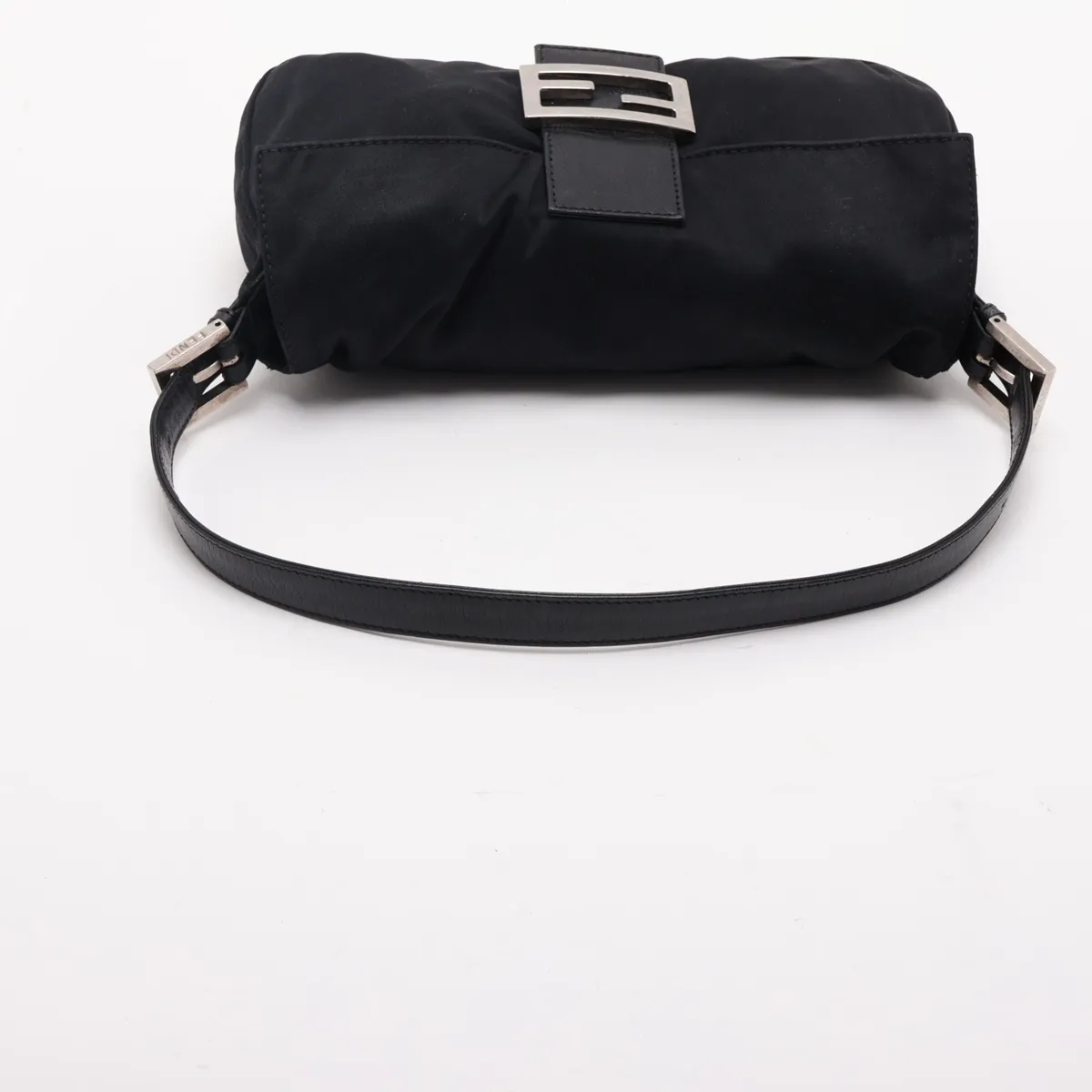 Mamma Bucket Nylon x Leather Shoulder Bag, Black — view 5