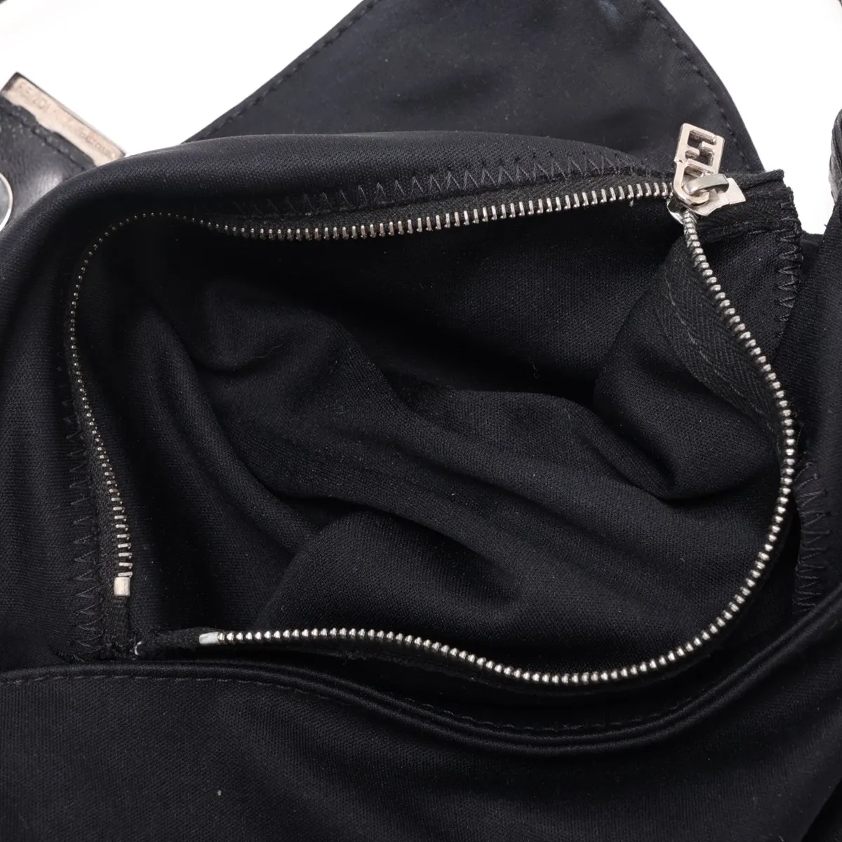 Mamma Bucket Nylon x Leather Shoulder Bag, Black — view 8