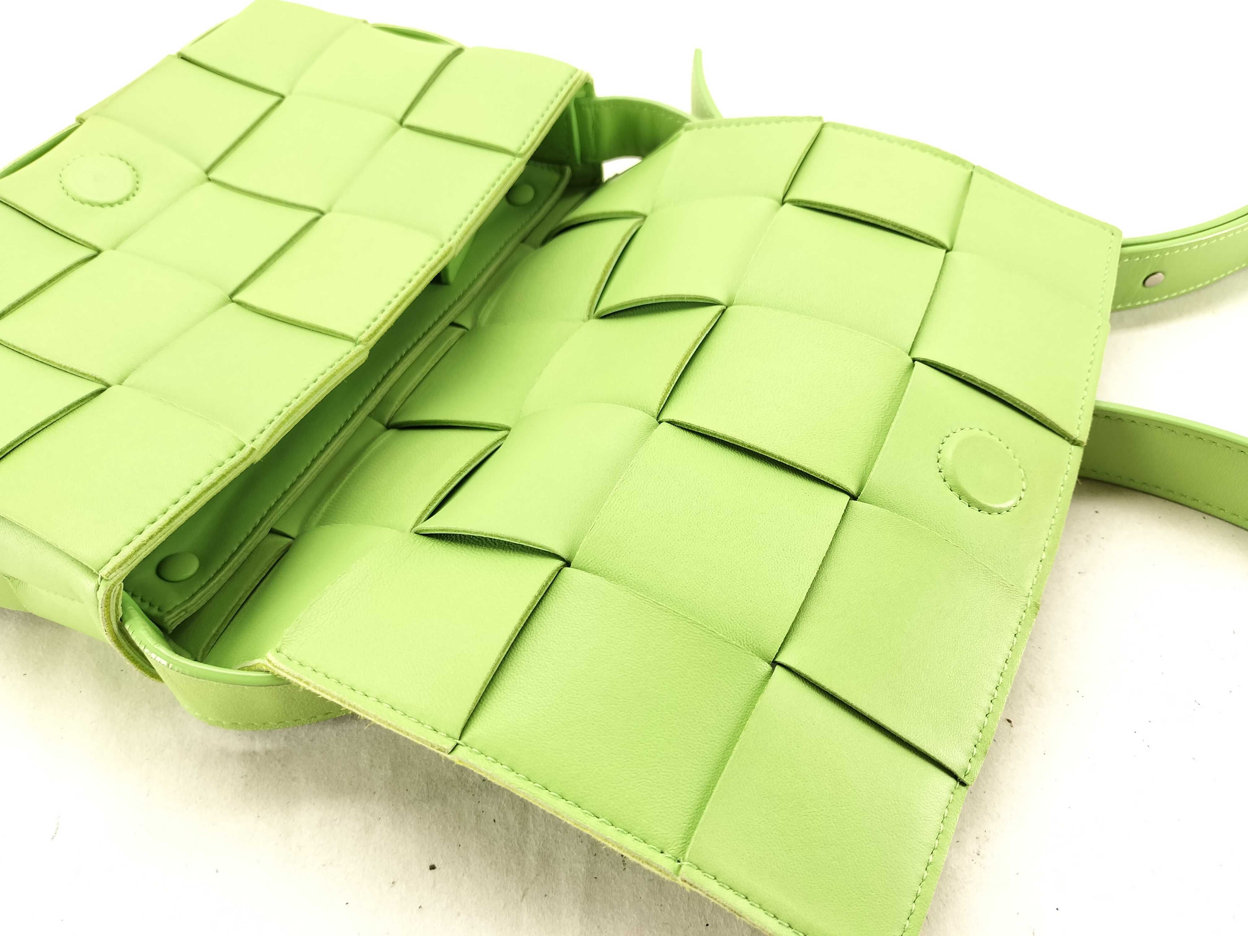 KR- Maxi Intrecciato Cassette Leather Shoulder Bag Green - Grade Shoulder Bag — view 8