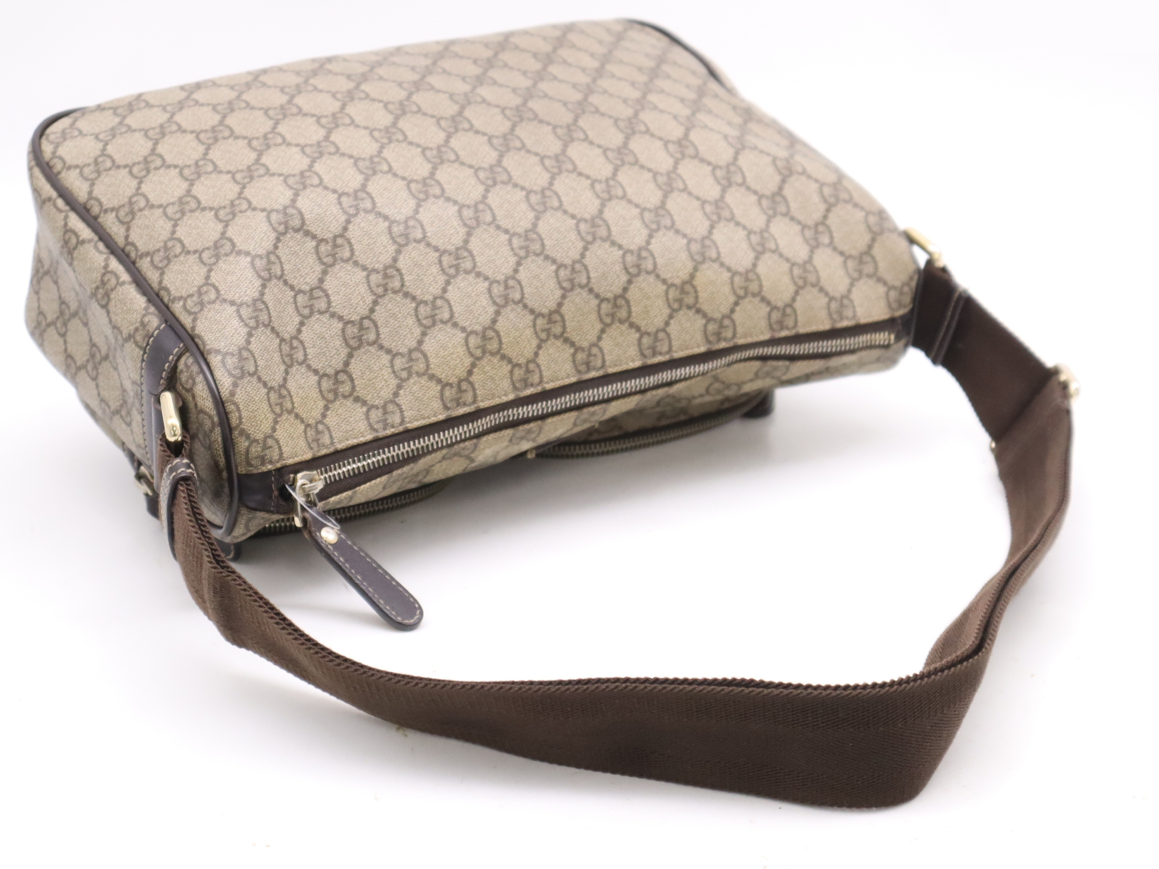 GG Supreme Guccissima Shoulder Bag, Beige/Brown, 520981 — view 6