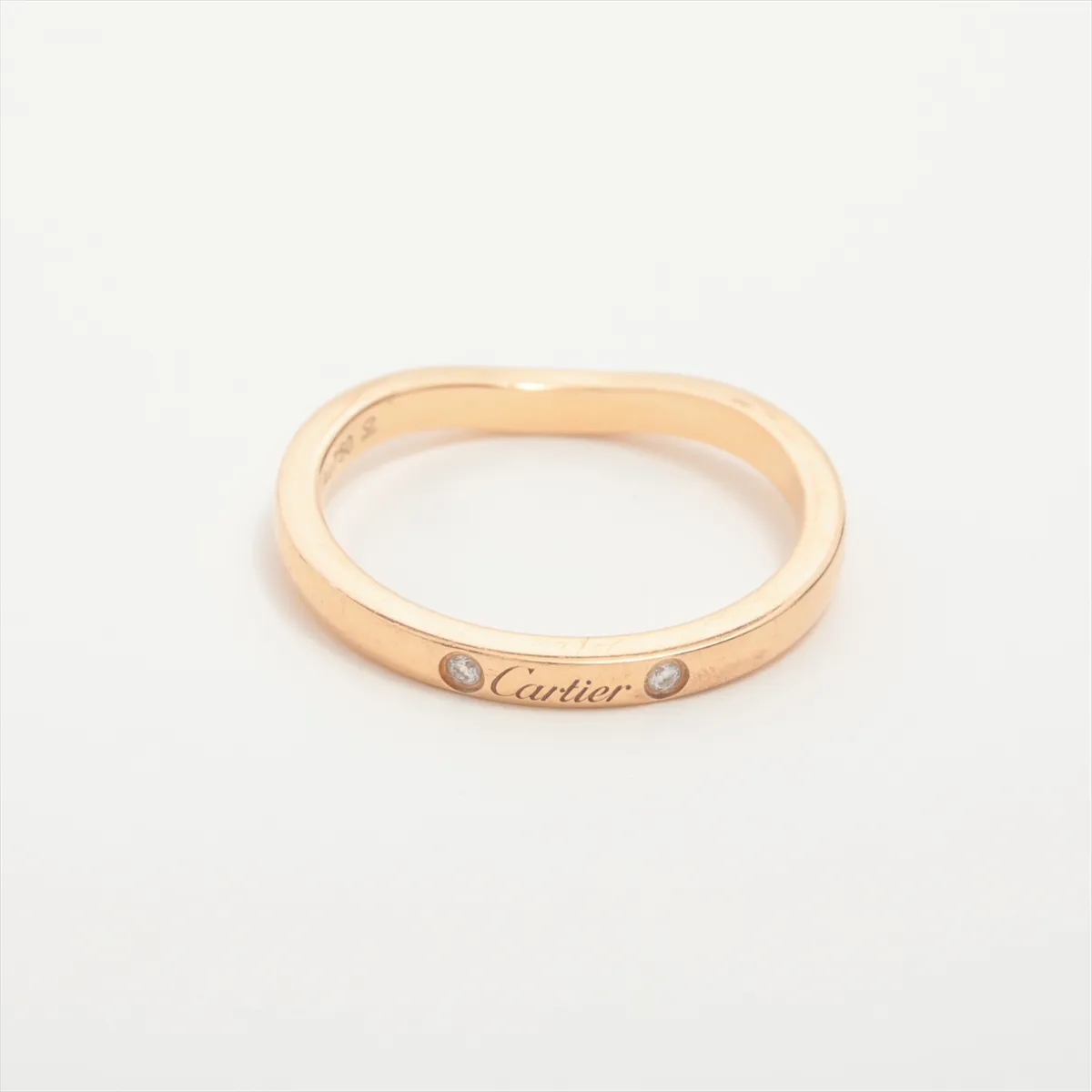 Ballerina Curve Wedding 3-Diamond Ring, 750 (PG), 2.4g, Size 51, YKS073 — view 2