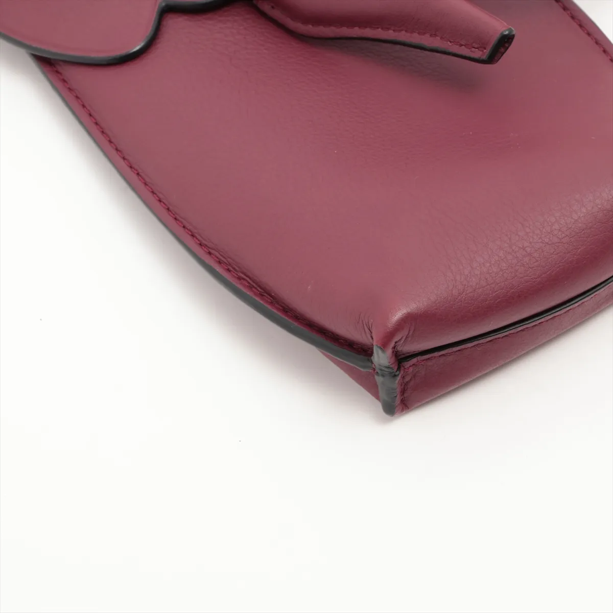 Elephant Pocket Leather Shoulder Bag Purple — view 4
