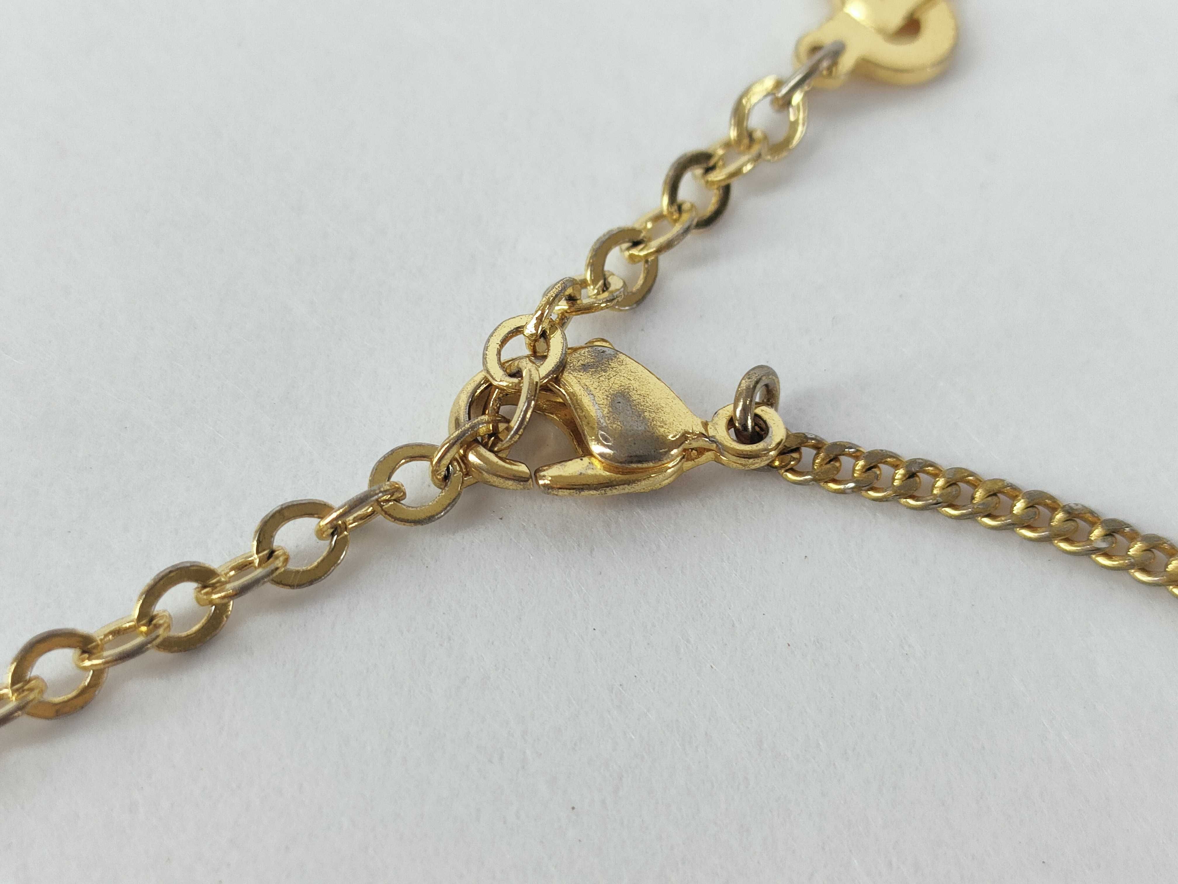 Logo Oval Rhinestone Gold Cuban Link Chain Necklace — view 3
