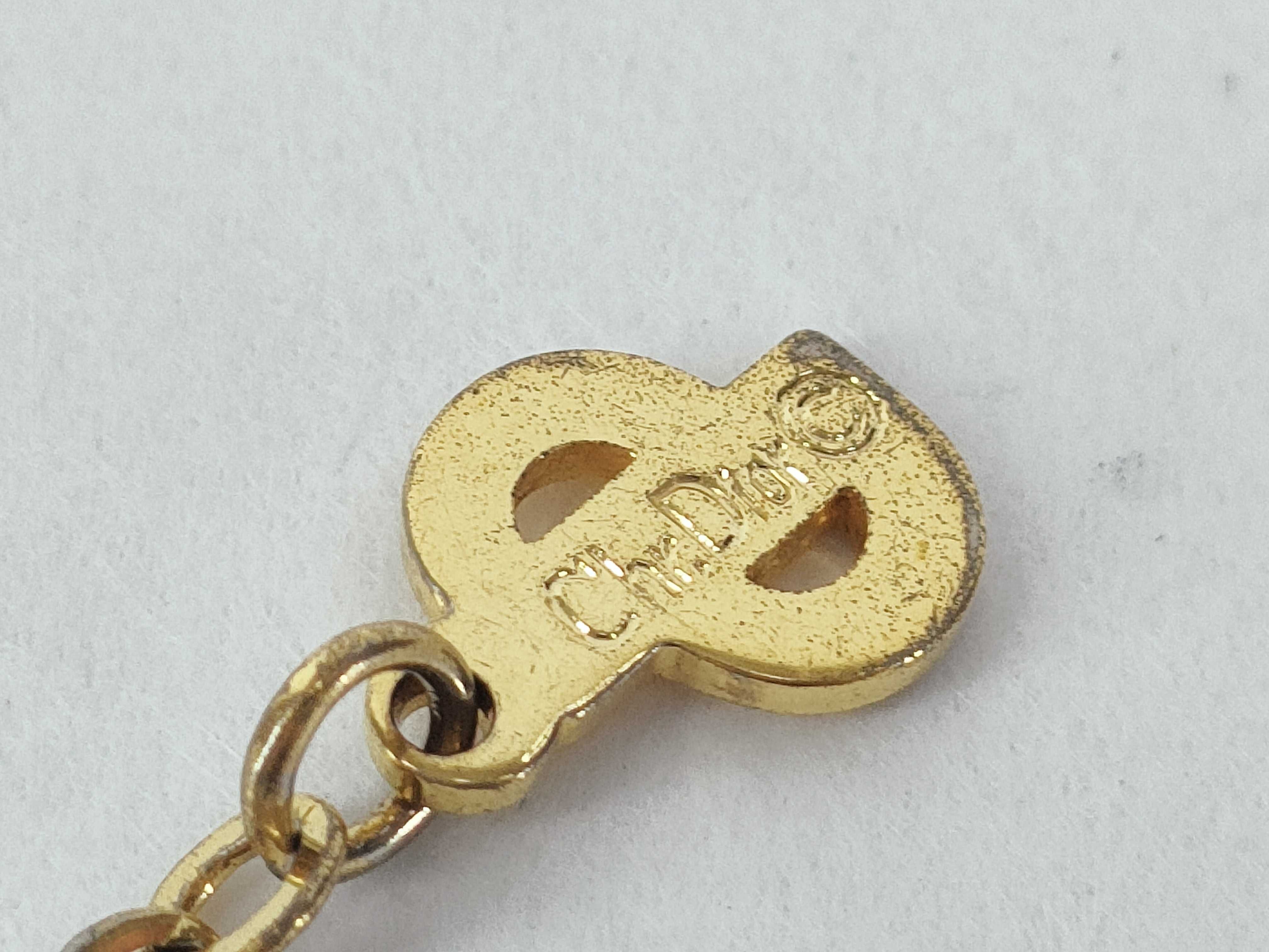 Logo Oval Rhinestone Gold Cuban Link Chain Necklace — view 4